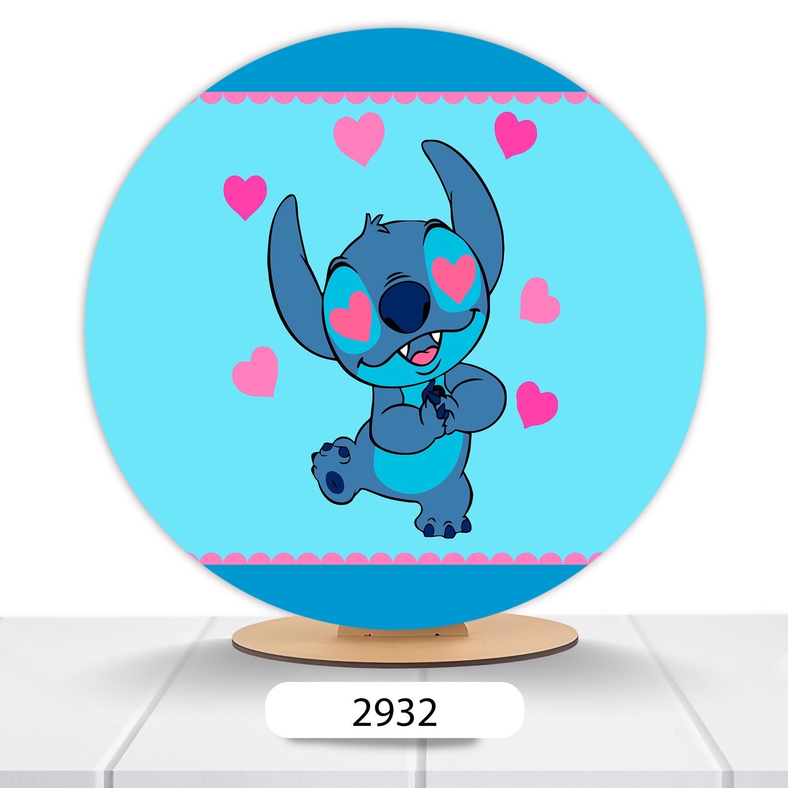 Painel Redondo Lilo E Stitch 50x50cm - Imagem 3