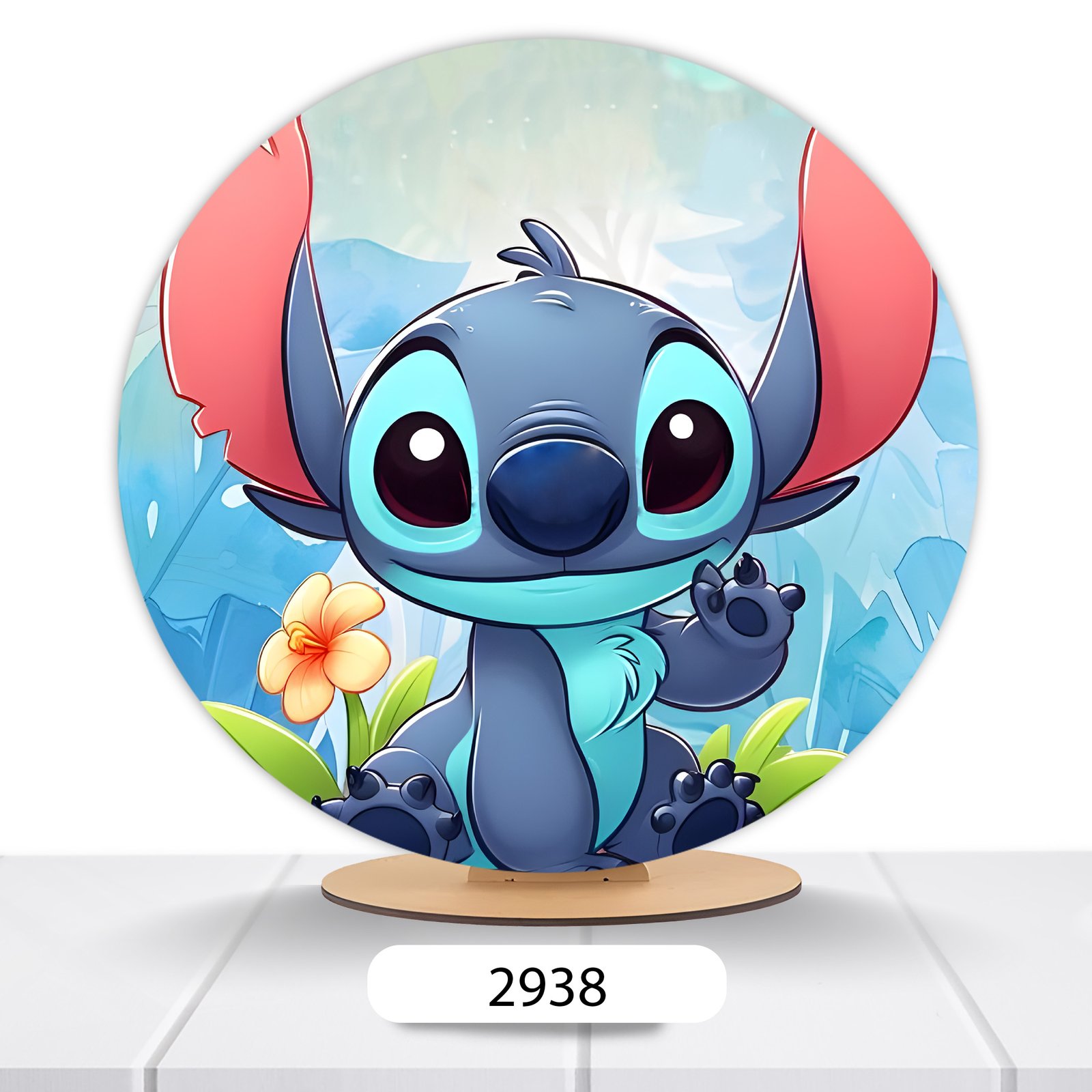 Painel Redondo Lilo E Stitch 50x50cm - Imagem 9