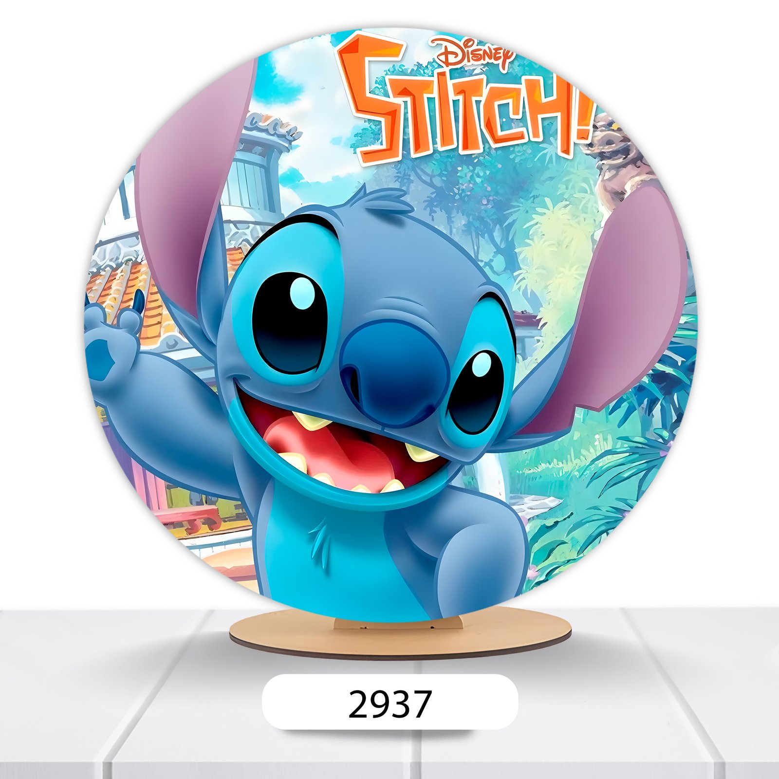 Painel Redondo Lilo E Stitch 50x50cm - Imagem 8