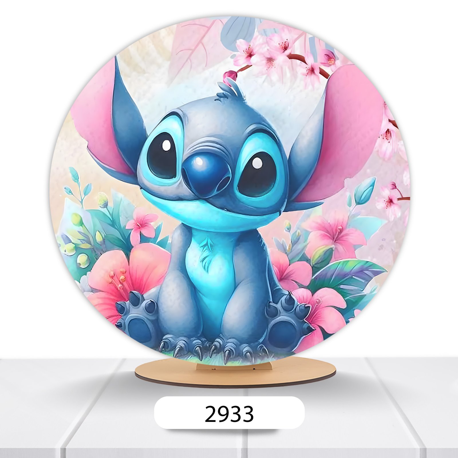 Painel Redondo Lilo E Stitch 50x50cm - Imagem 4