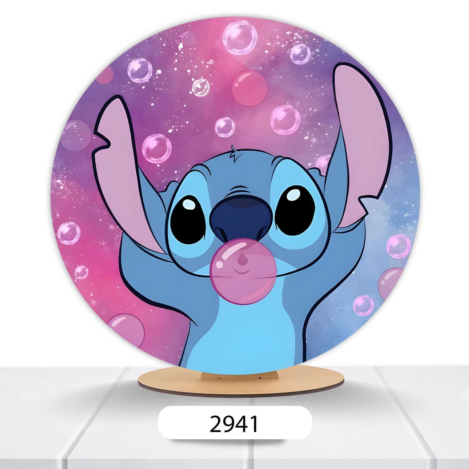 Painel Redondo Lilo E Stitch 50x50cm - Imagem 12