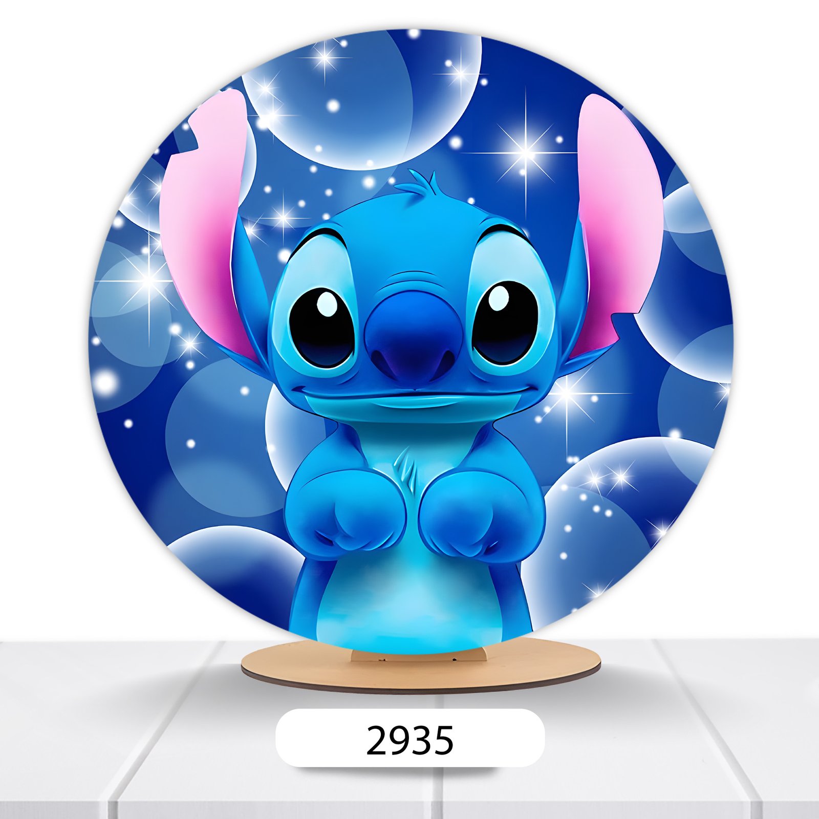 Painel Redondo Lilo E Stitch 50x50cm - Imagem 6