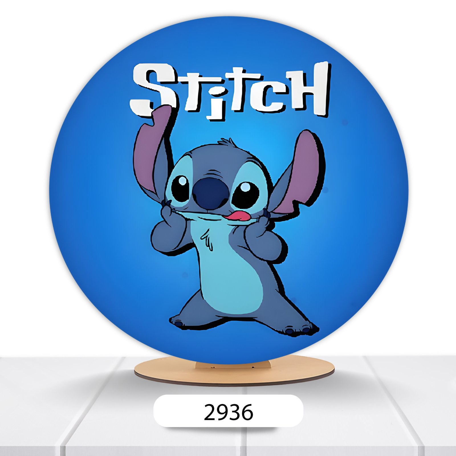 Painel Redondo Lilo E Stitch 50x50cm - Imagem 7