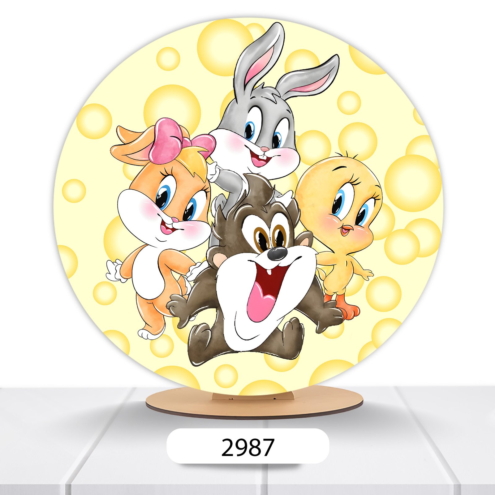 Painel Redondo Looney Tunes 50x50cm