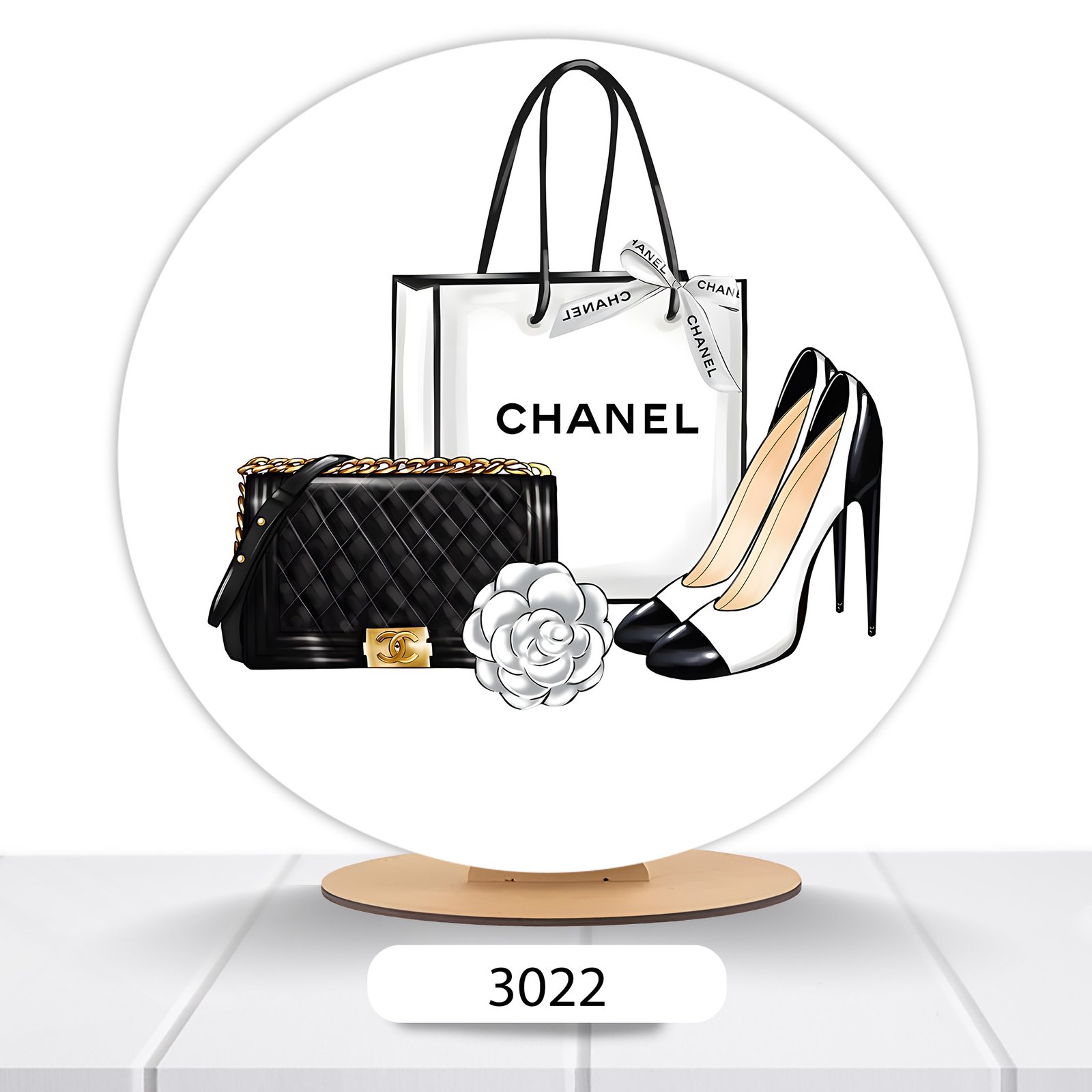 Painel Redondo Coco Chanel 50x50cm - Imagem 2