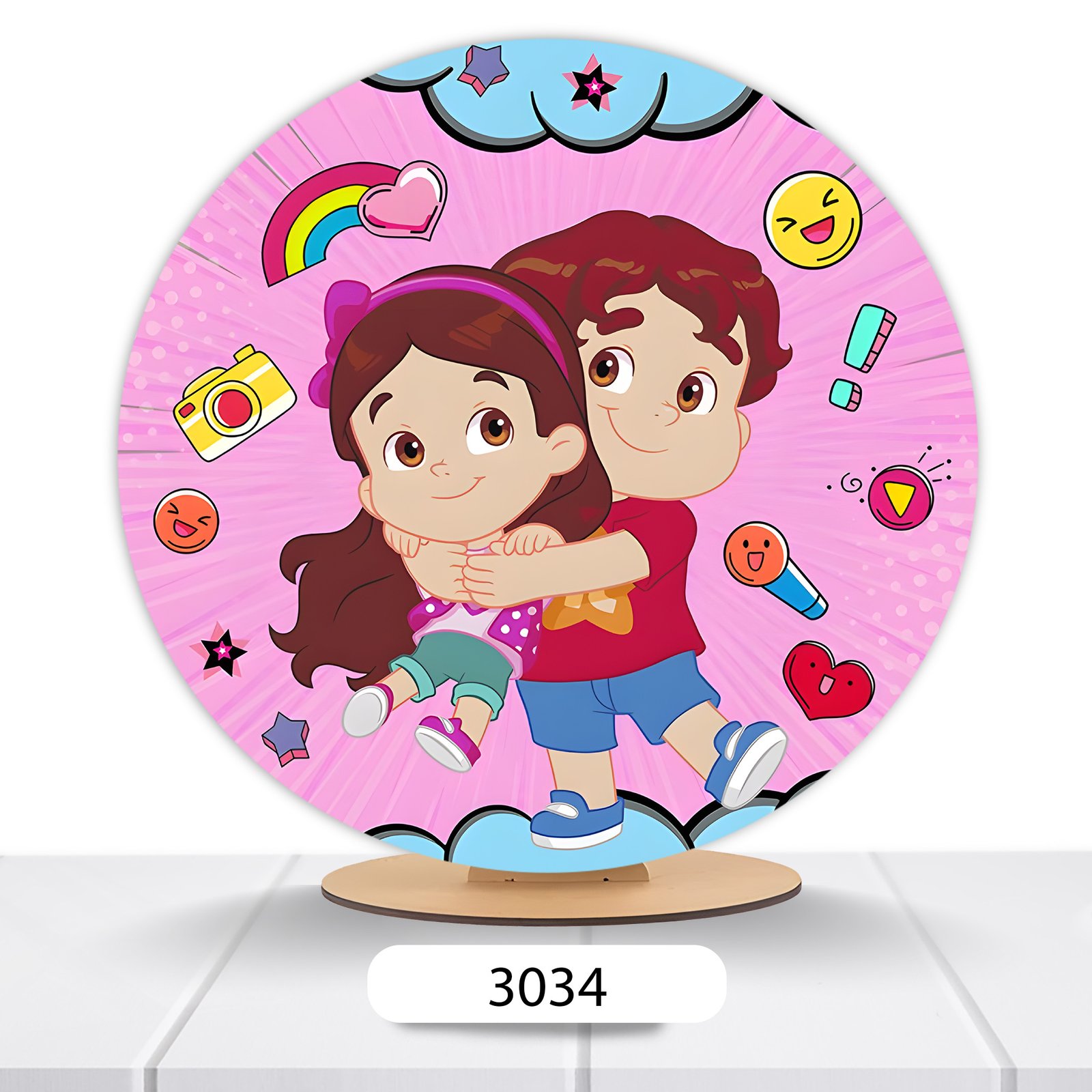 Painel Redondo Maria Clara E JP 50x50cm - Imagem 3