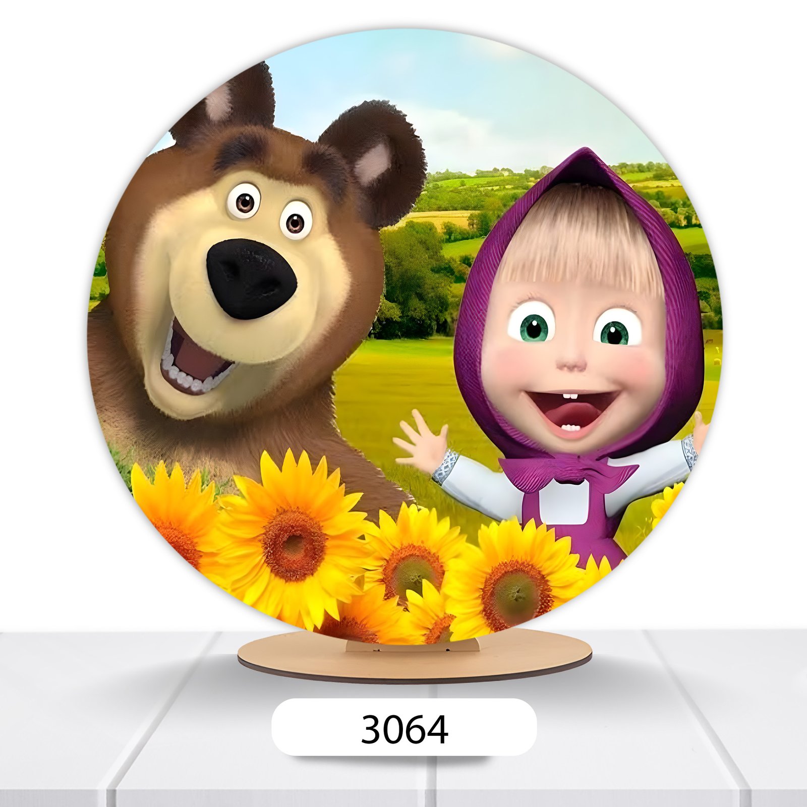 Painel Redondo Masha E O Urso 50x50cm - Imagem 4