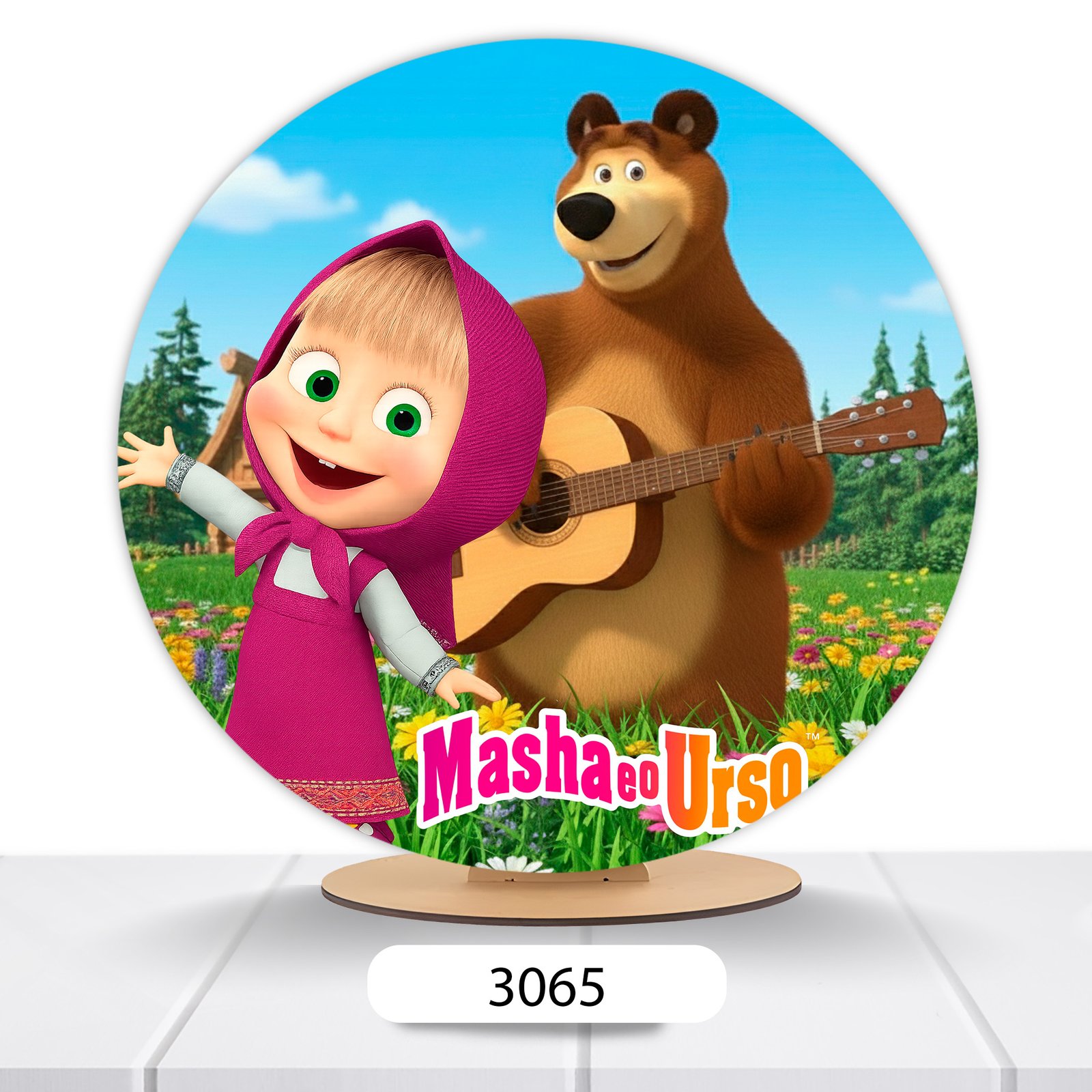 Painel Redondo Masha E O Urso 50x50cm - Imagem 5