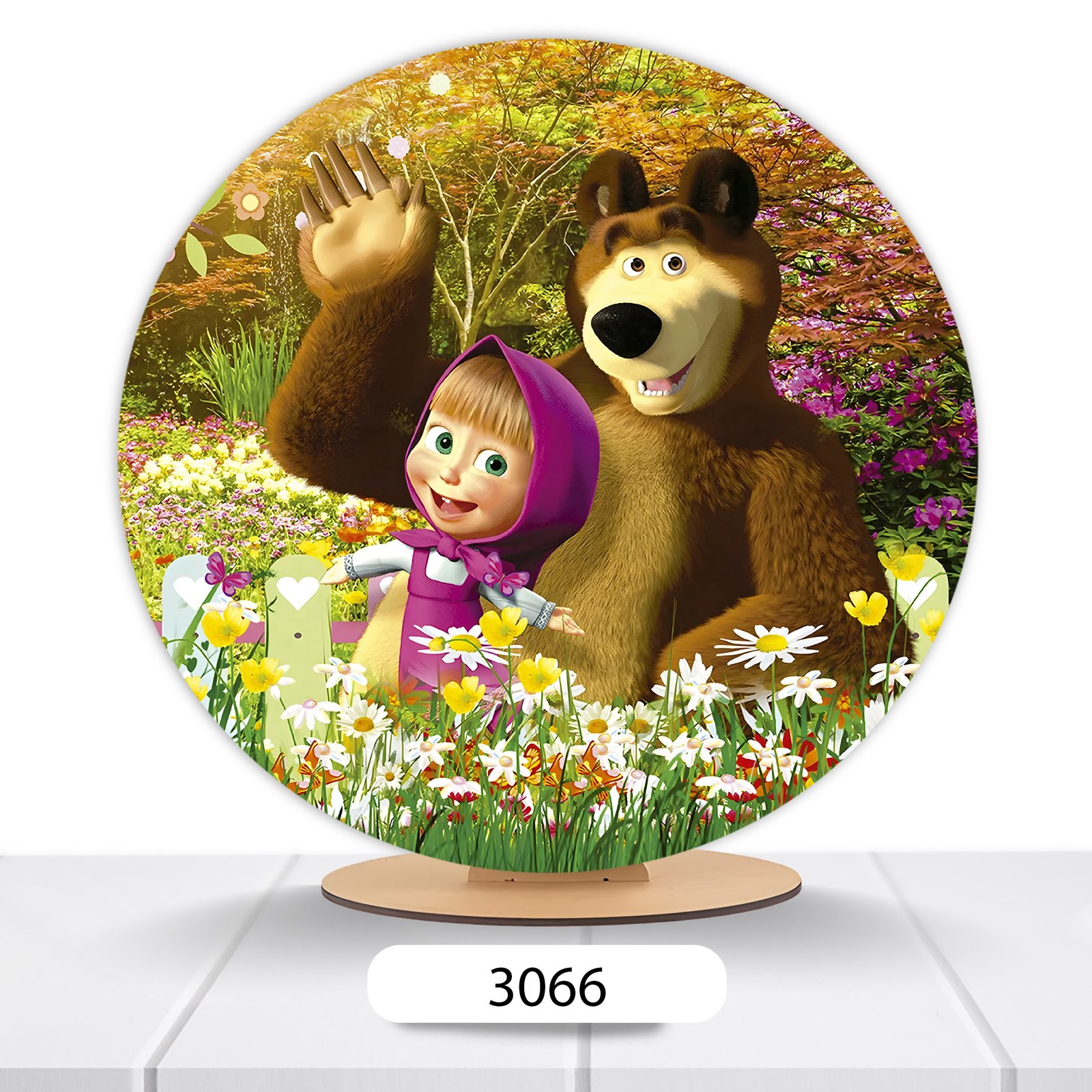Painel Redondo Masha E O Urso 50x50cm - Imagem 6