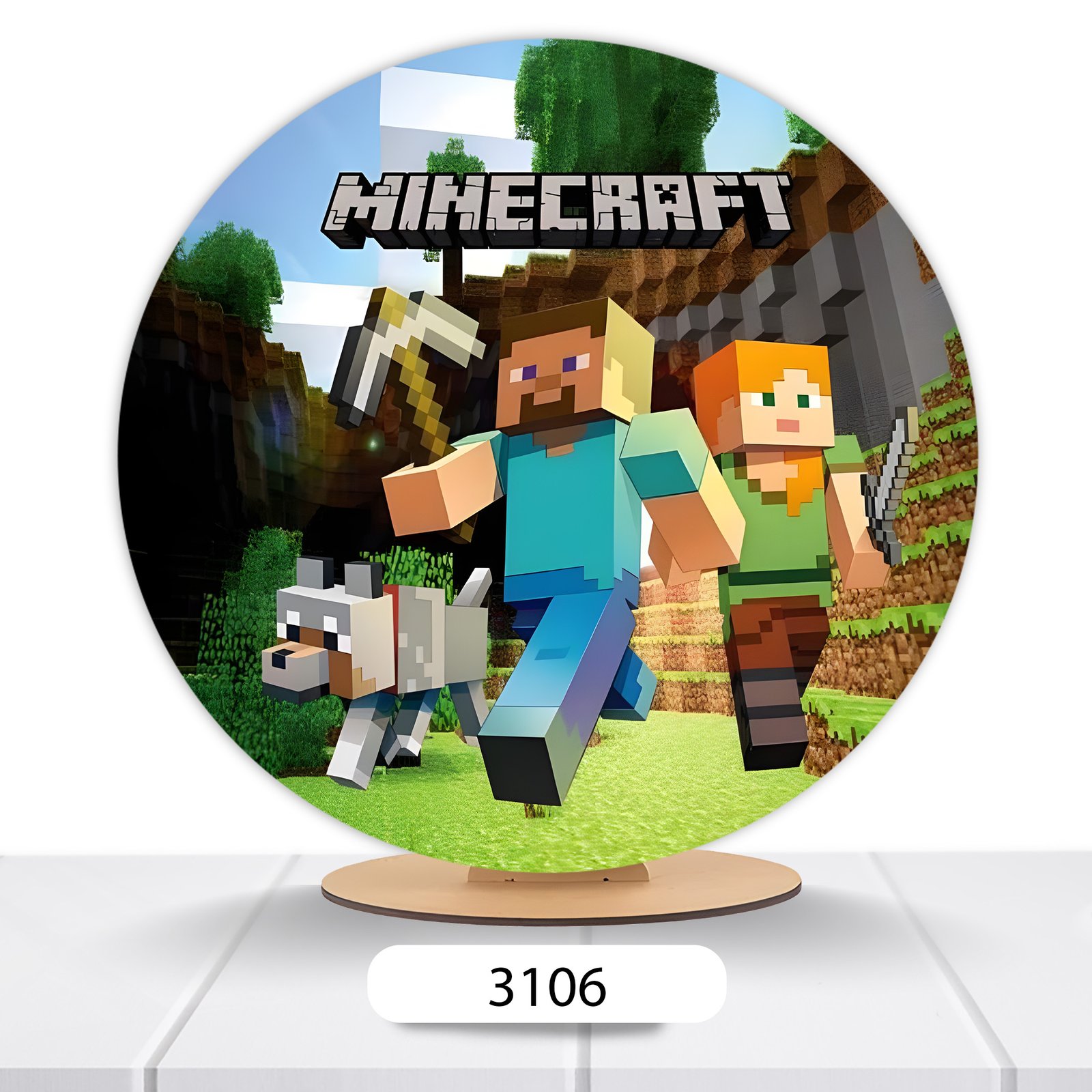 Painel Redondo Minecraft 50x50cm - Imagem 7
