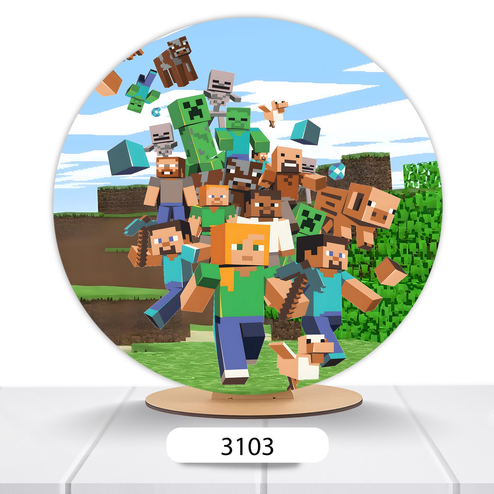 Painel Redondo Minecraft 50x50cm - Imagem 4