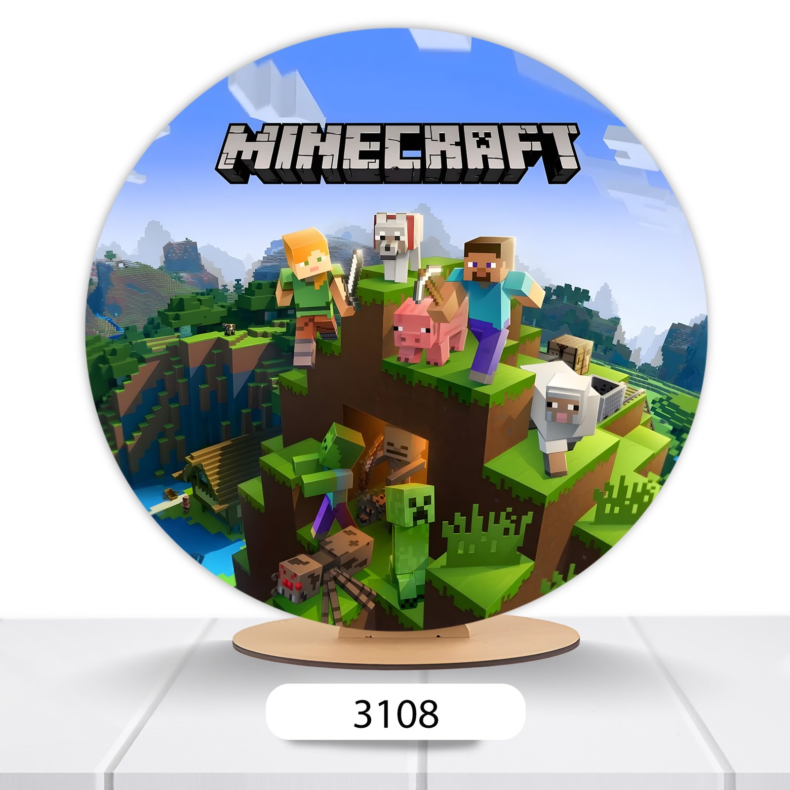 Painel Redondo Minecraft 50x50cm - Imagem 9