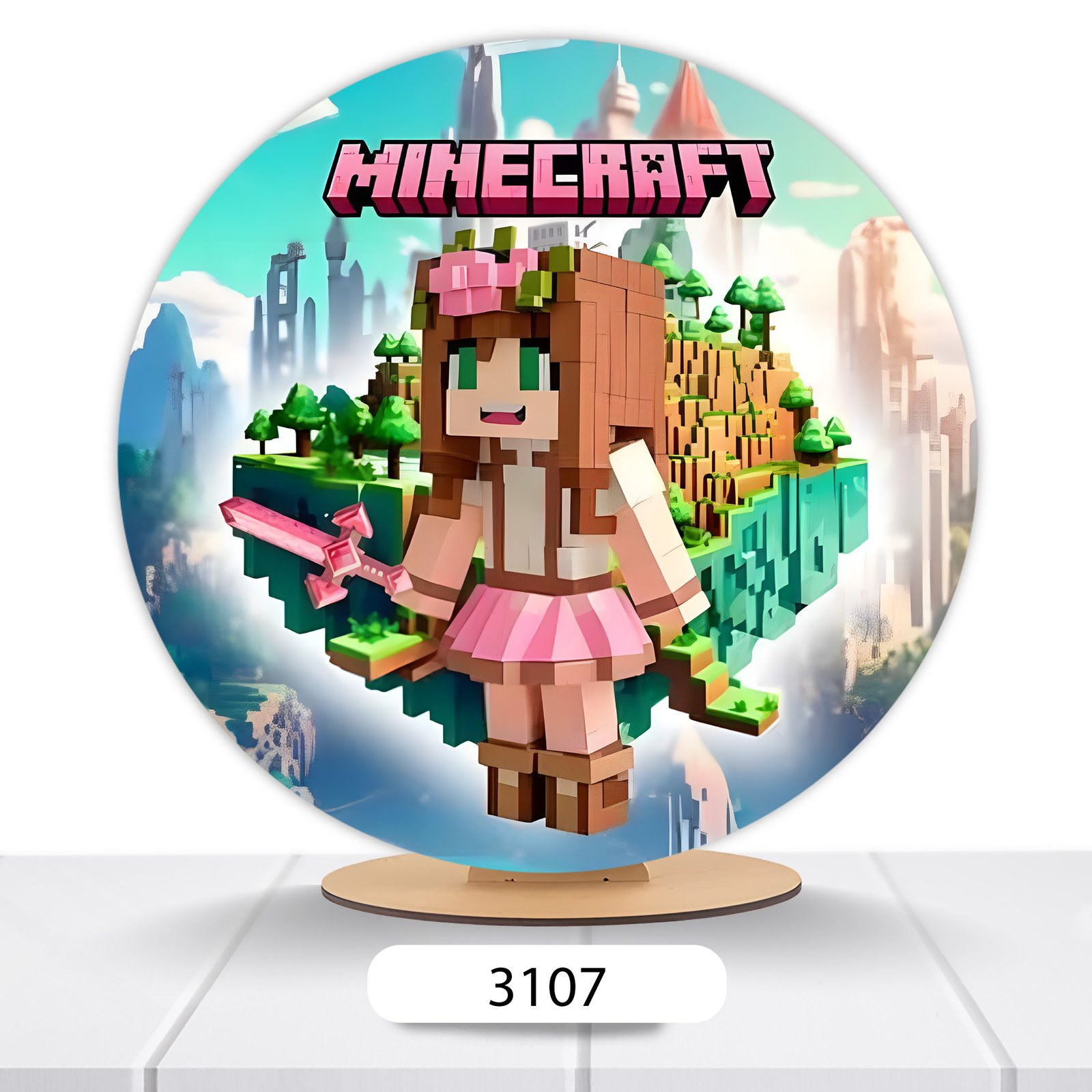 Painel Redondo Minecraft 50x50cm - Imagem 8