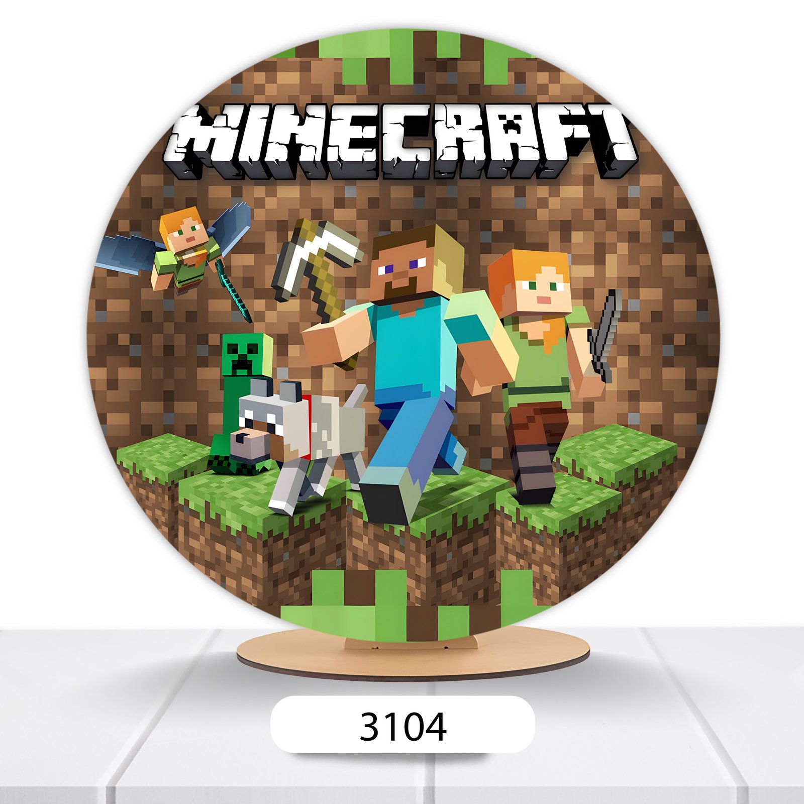 Painel Redondo Minecraft 50x50cm - Imagem 5