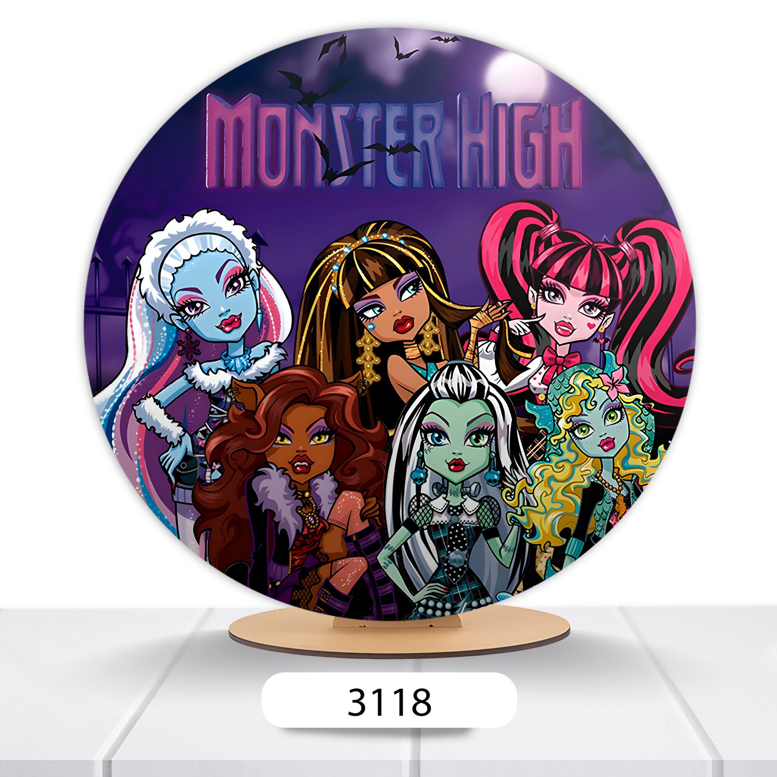Painel Redondo monster High 50x50cm