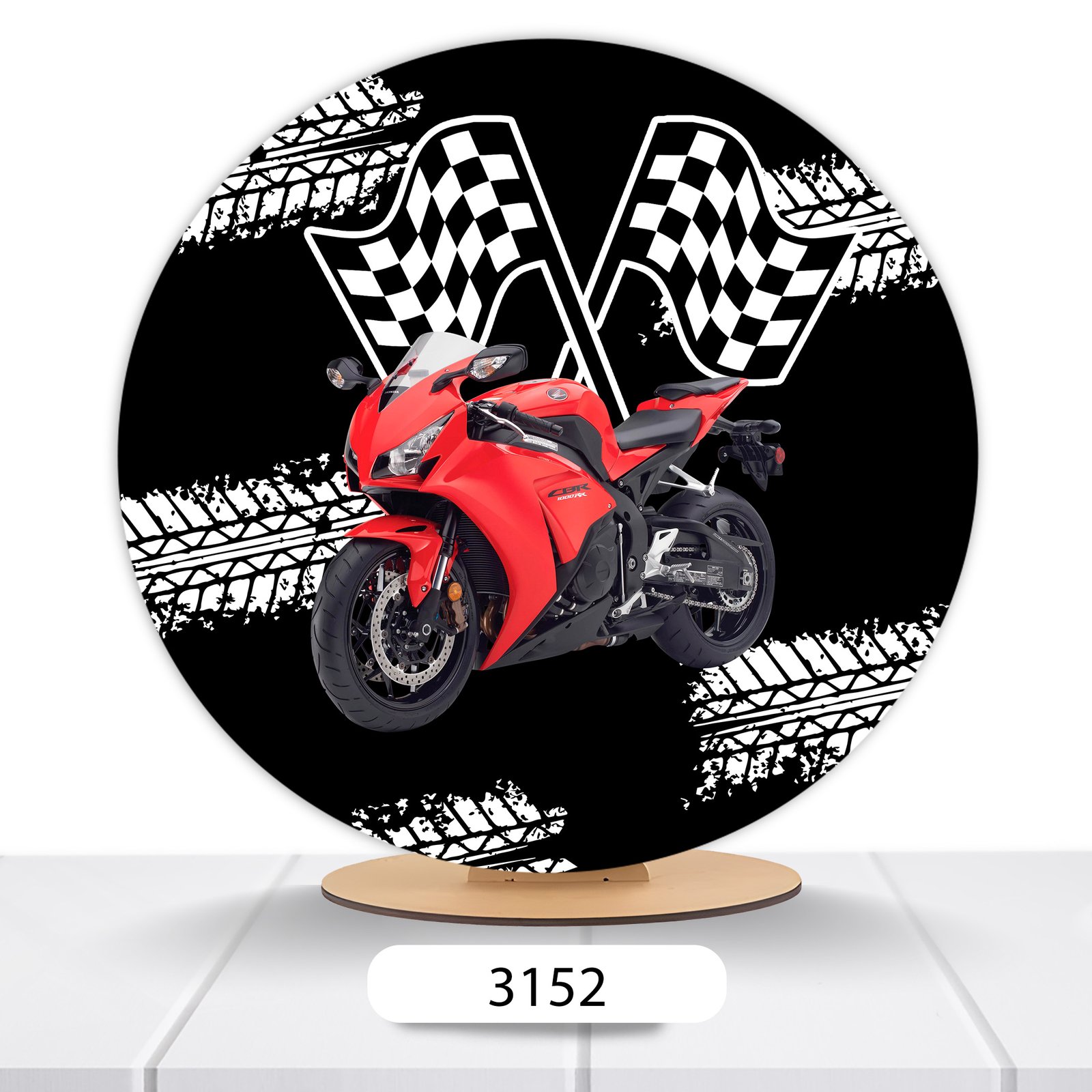 Painel Redondo Moto 50x50cm