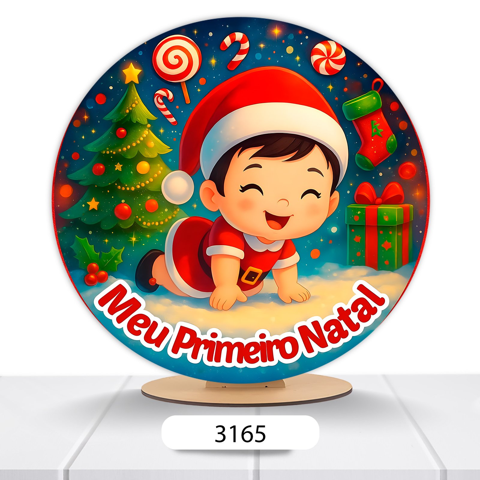 Painel Redondo Natal 50x50cm - Imagem 3