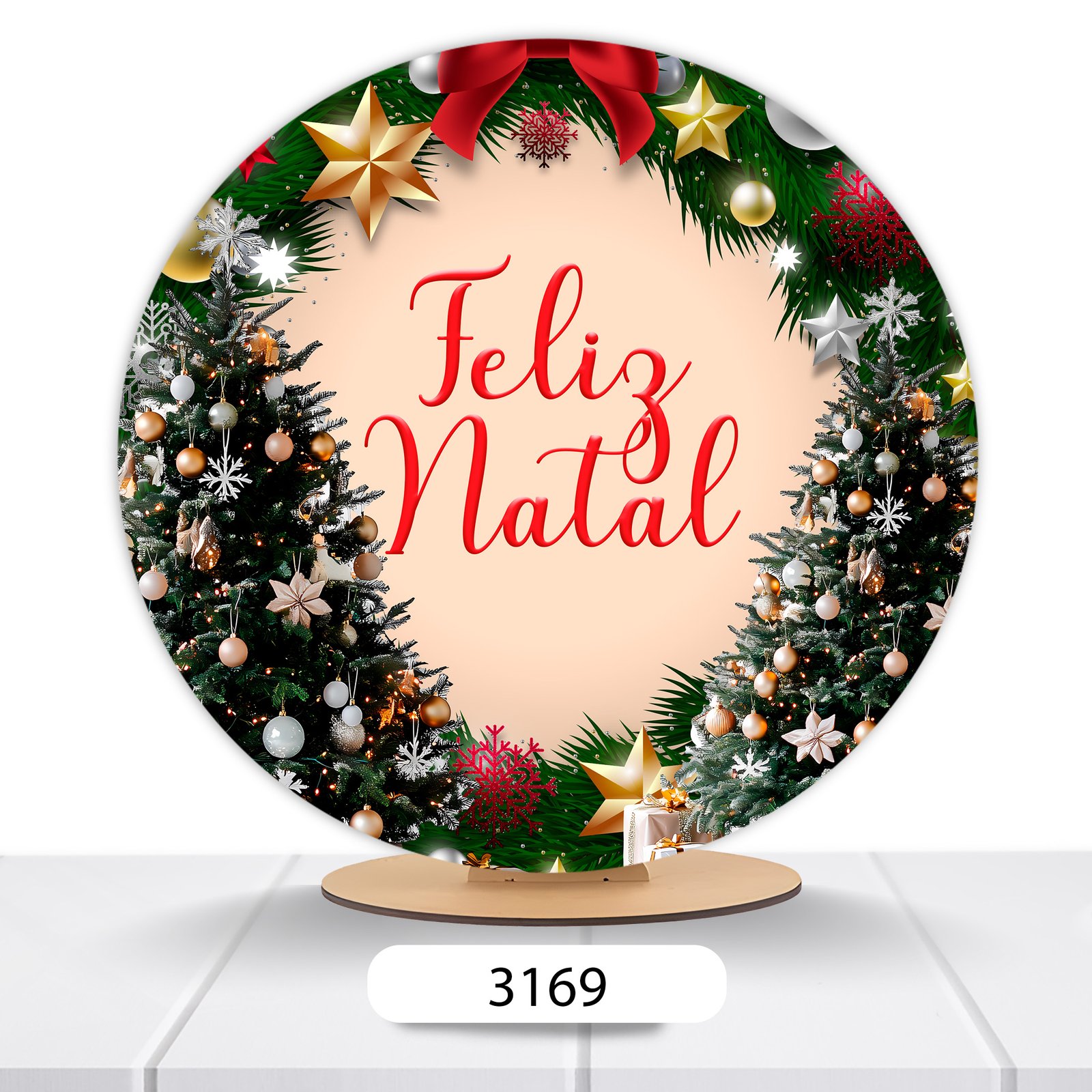 Painel Redondo Natal 50x50cm - Imagem 7