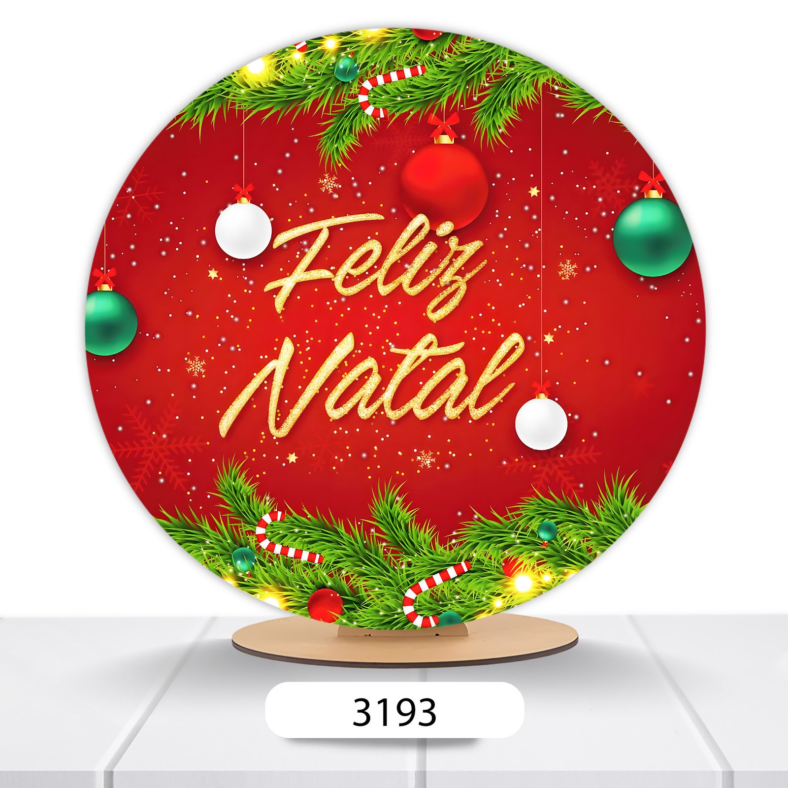 Painel Redondo Natal 50x50cm - Imagem 12