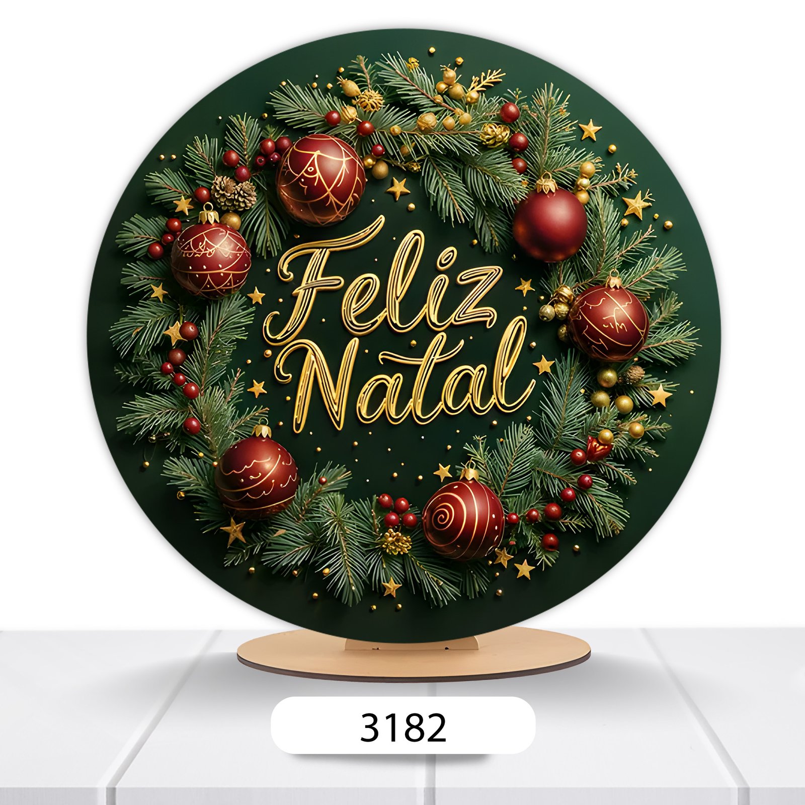 Painel Redondo Natal 50x50cm