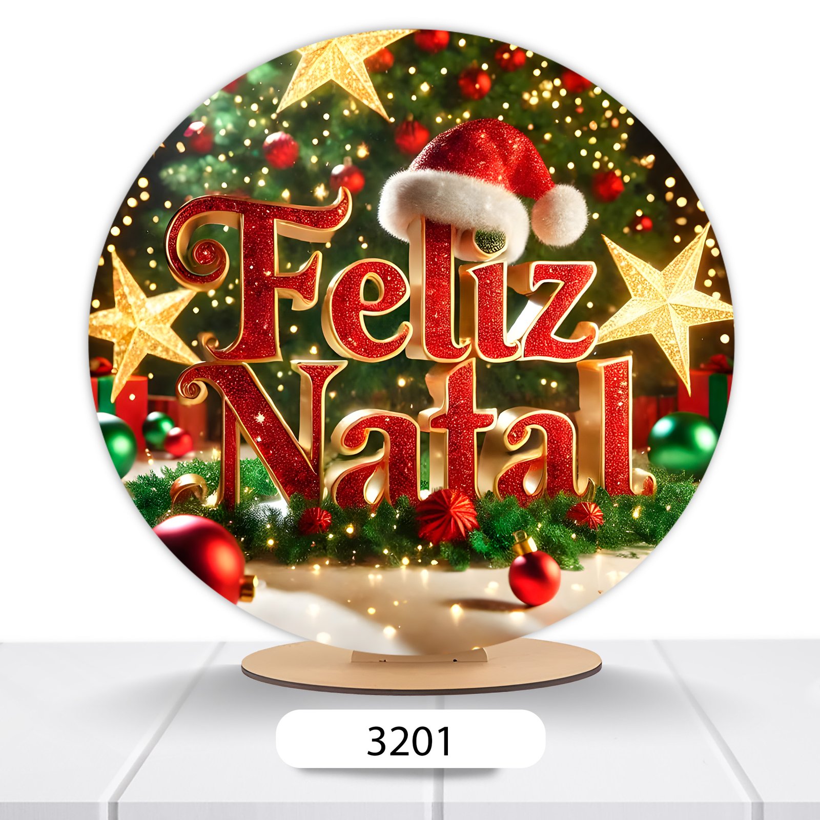 Painel Redondo Natal 50x50cm