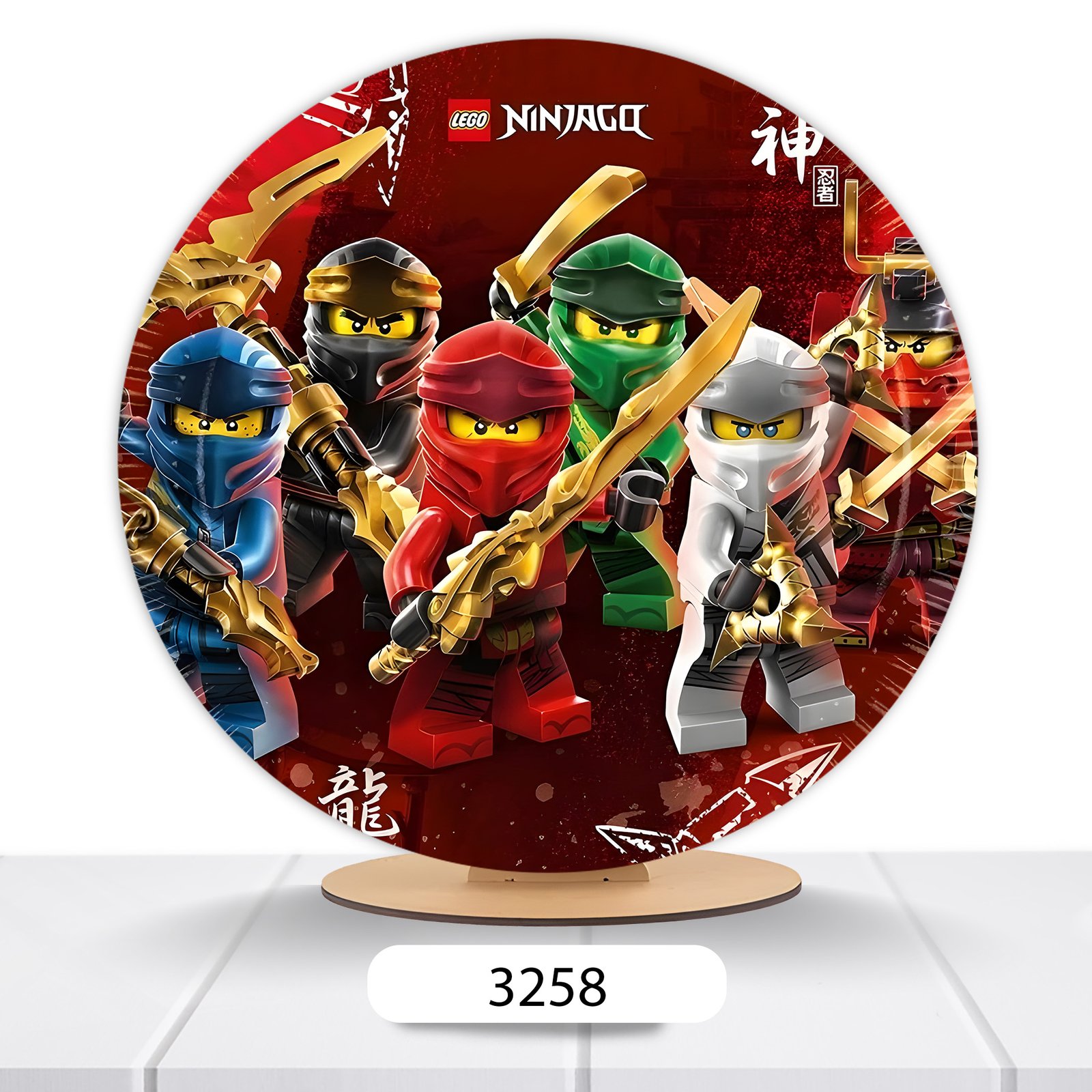 Painel Redondo Ninjago 50x50cm
