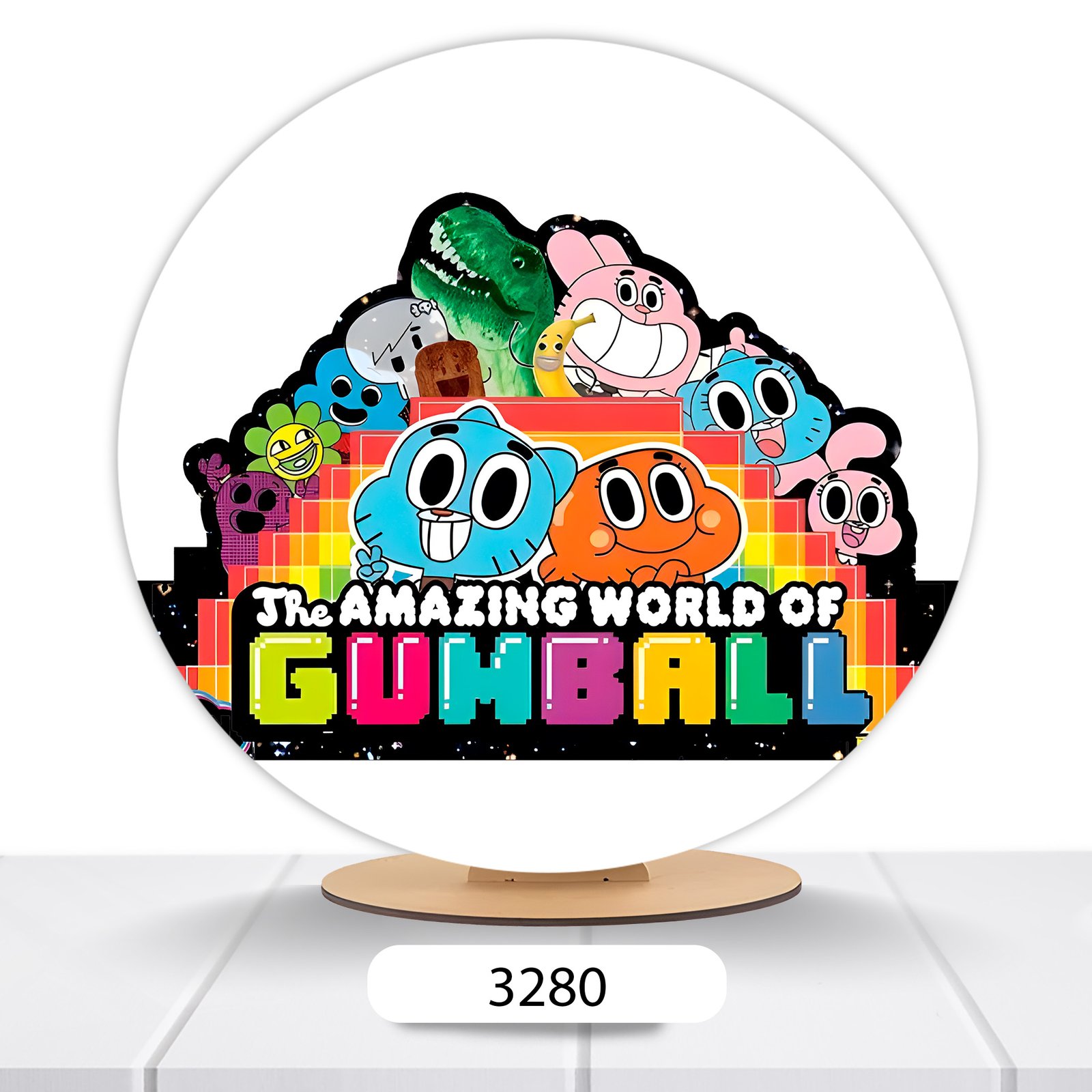 Painel Redondo O Incrível Mundo De Gumball 50x50cm - Imagem 2