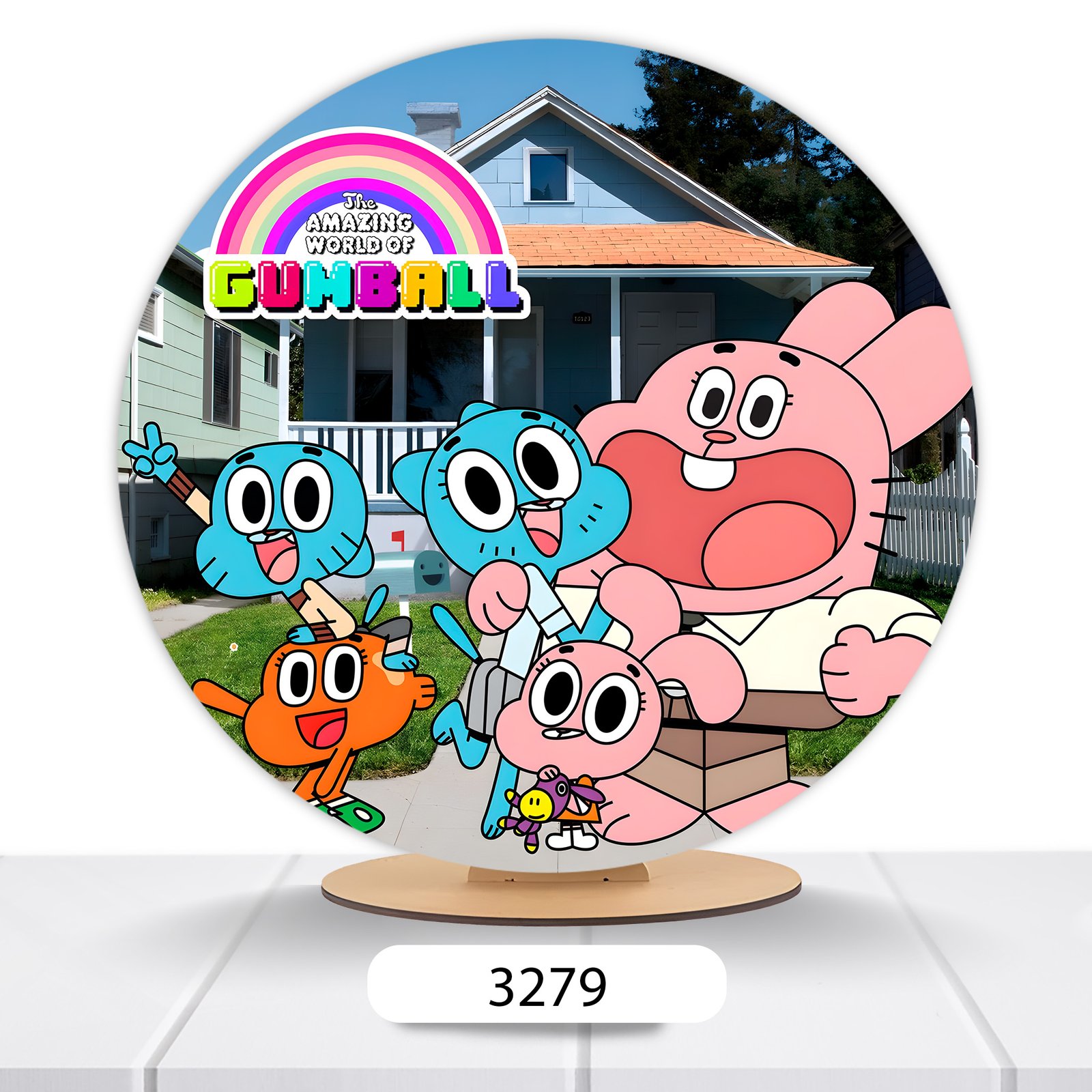 Painel Redondo O Incrível Mundo De Gumball 50x50cm