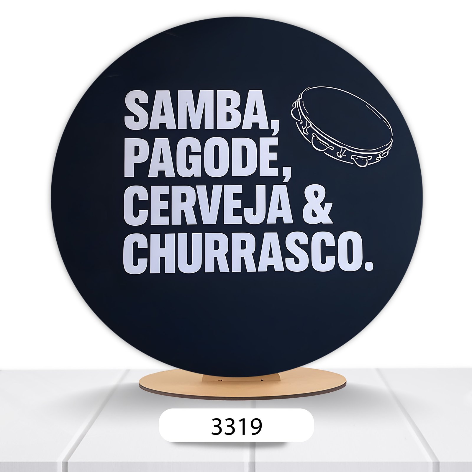 Painel Redondo Pagode - Samba 50x50cm