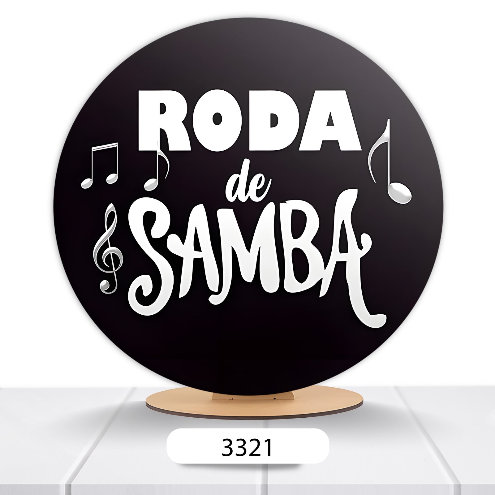 Painel Redondo Pagode - Samba 50x50cm - Imagem 3