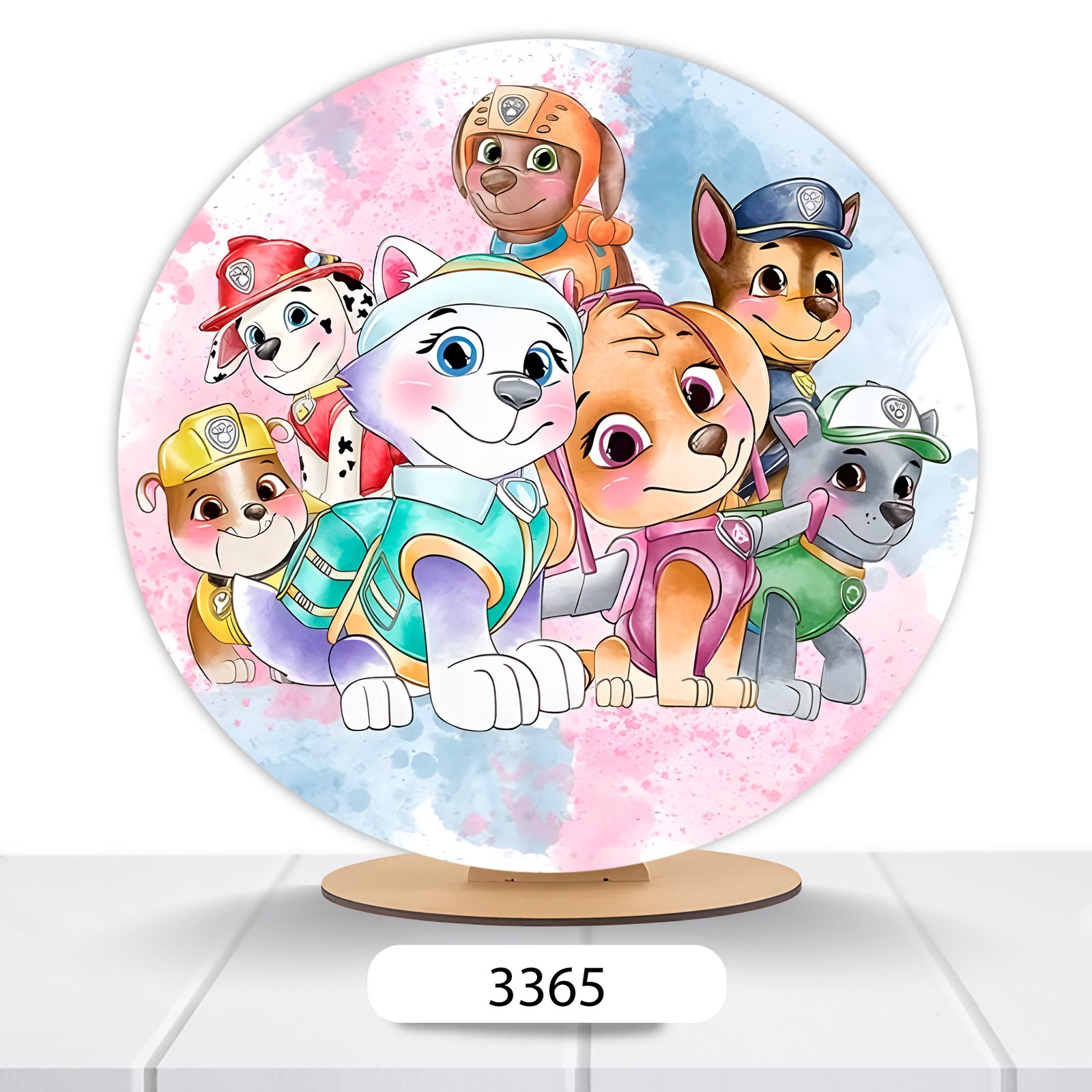 Painel Redondo Patrulha Canina 50x50cm
