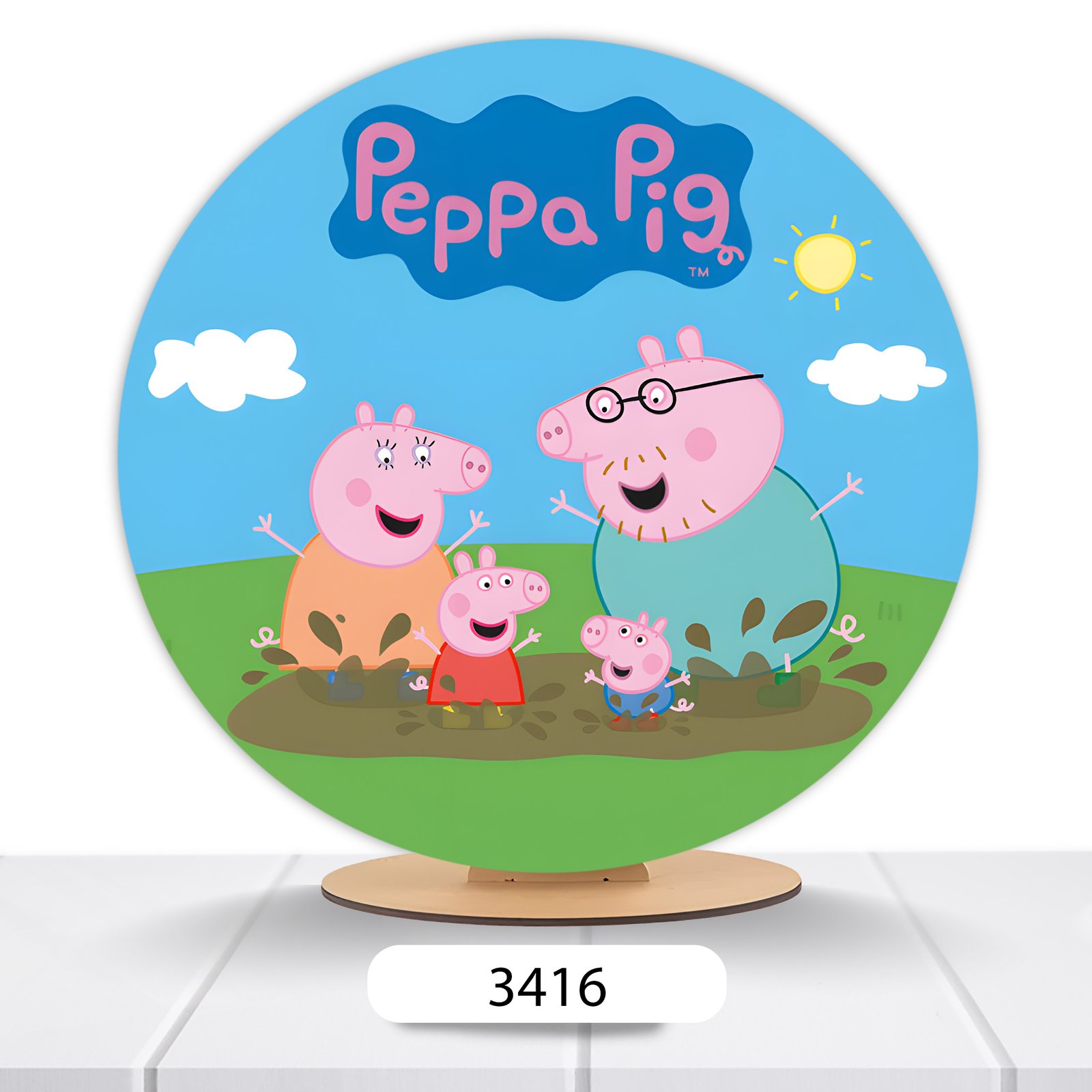 Painel Redondo Peppa Pig 50x50cm - Imagem 10