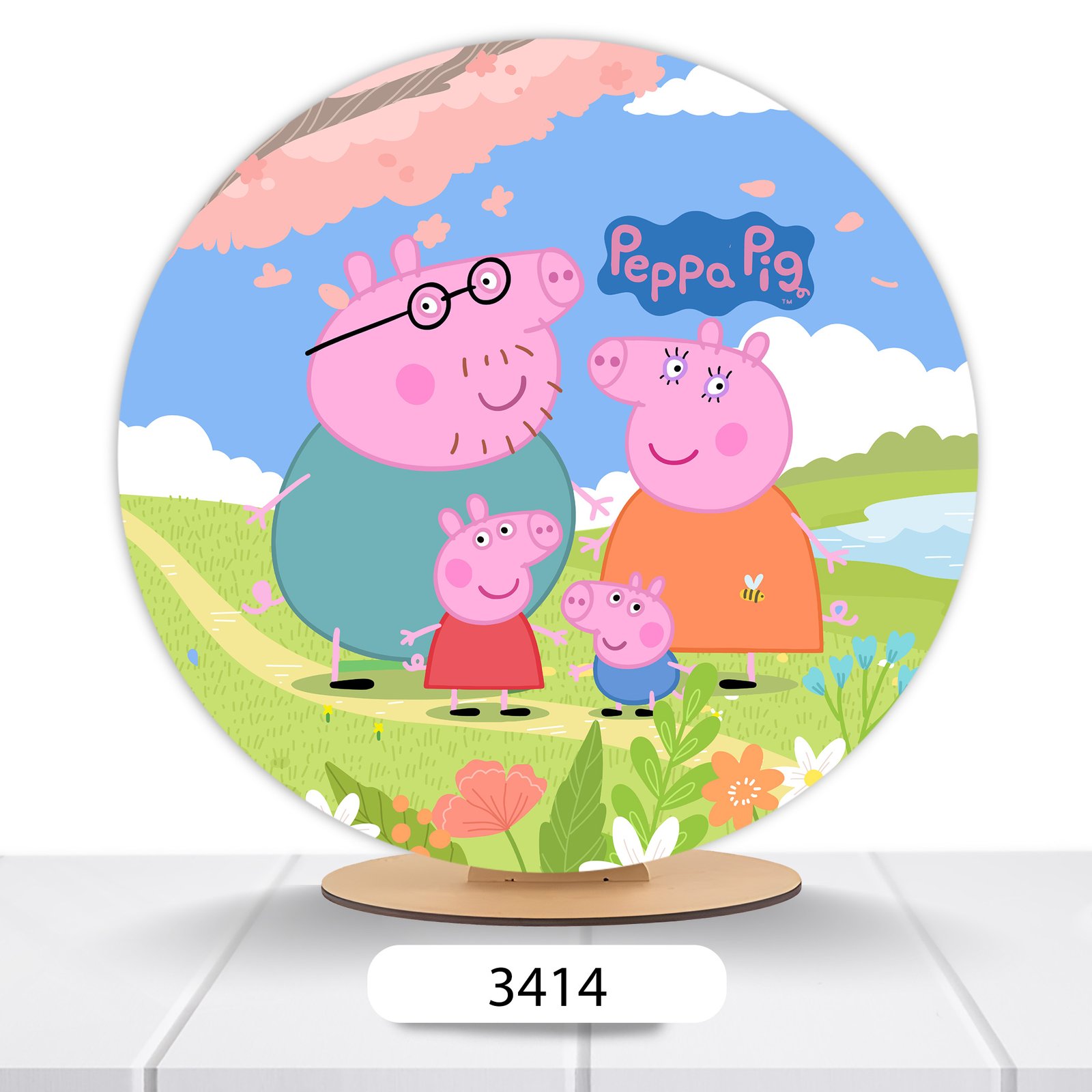 Painel Redondo Peppa Pig 50x50cm - Imagem 8