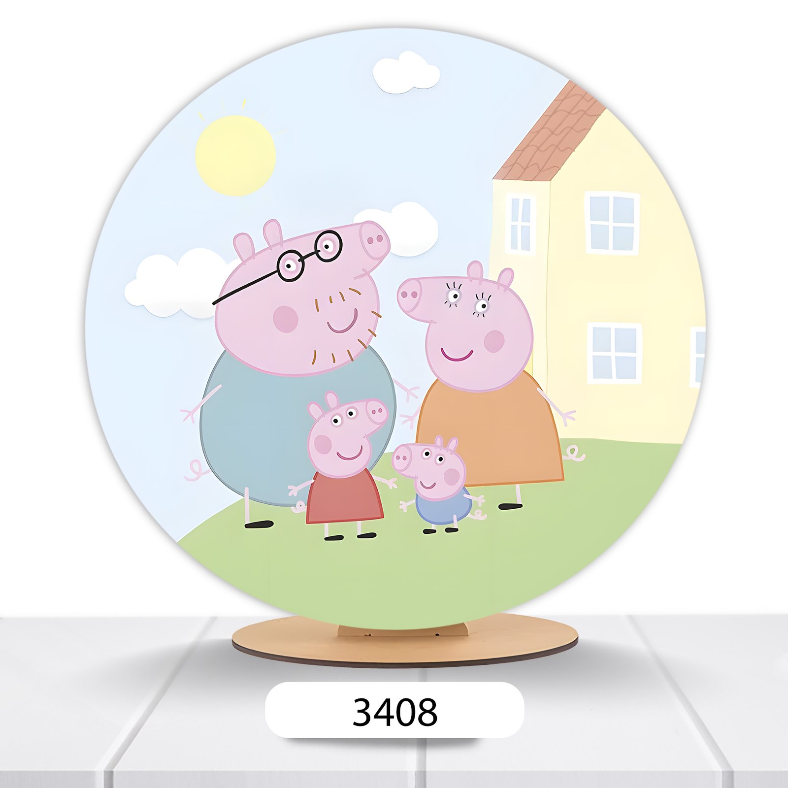 Painel Redondo Peppa Pig 50x50cm - Imagem 3