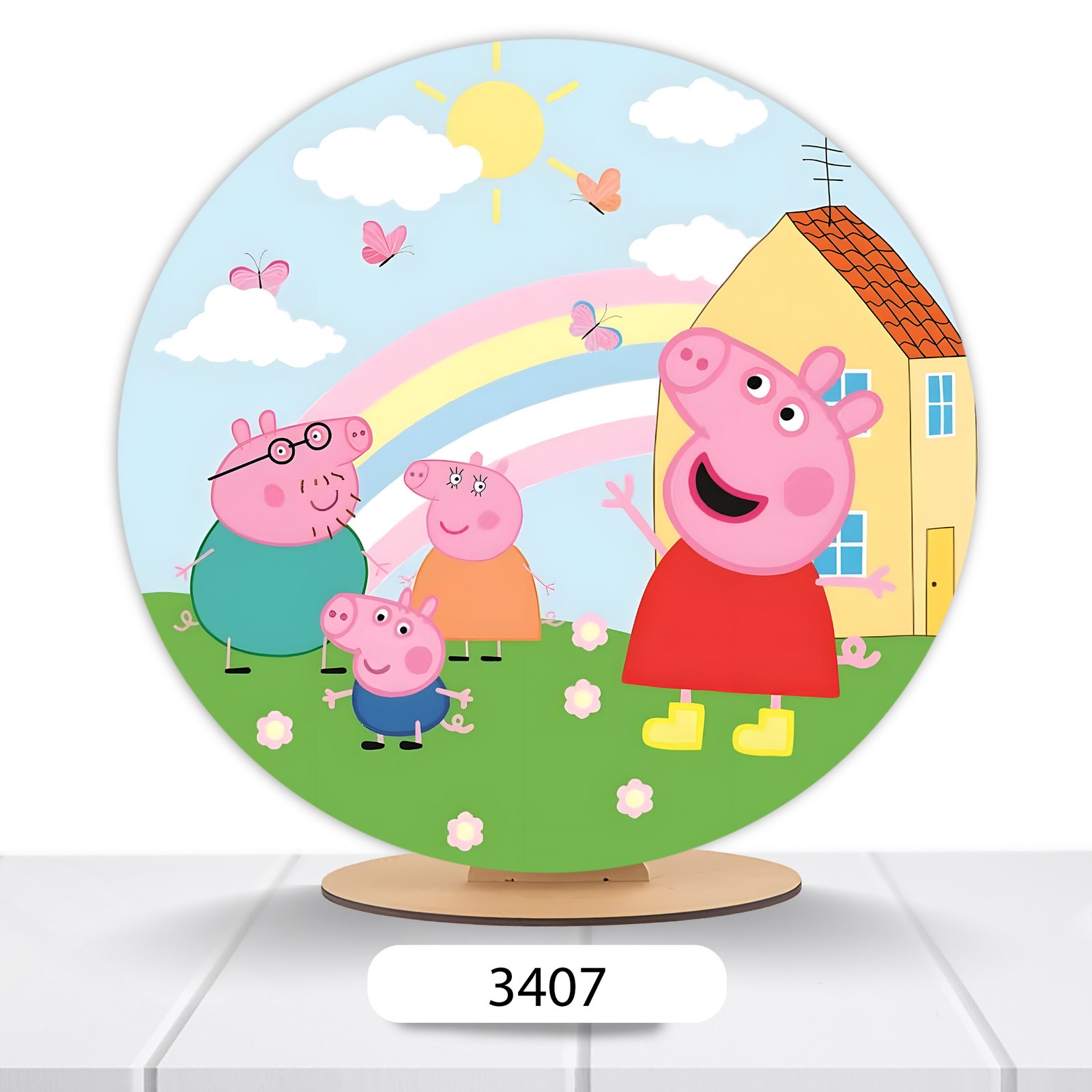 Painel Redondo Peppa Pig 50x50cm - Imagem 2