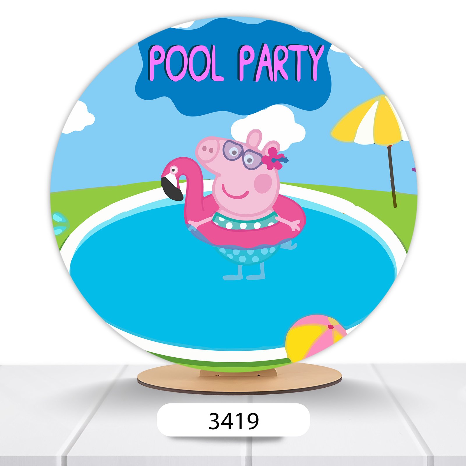 Painel Redondo Peppa Pig 50x50cm - Imagem 13