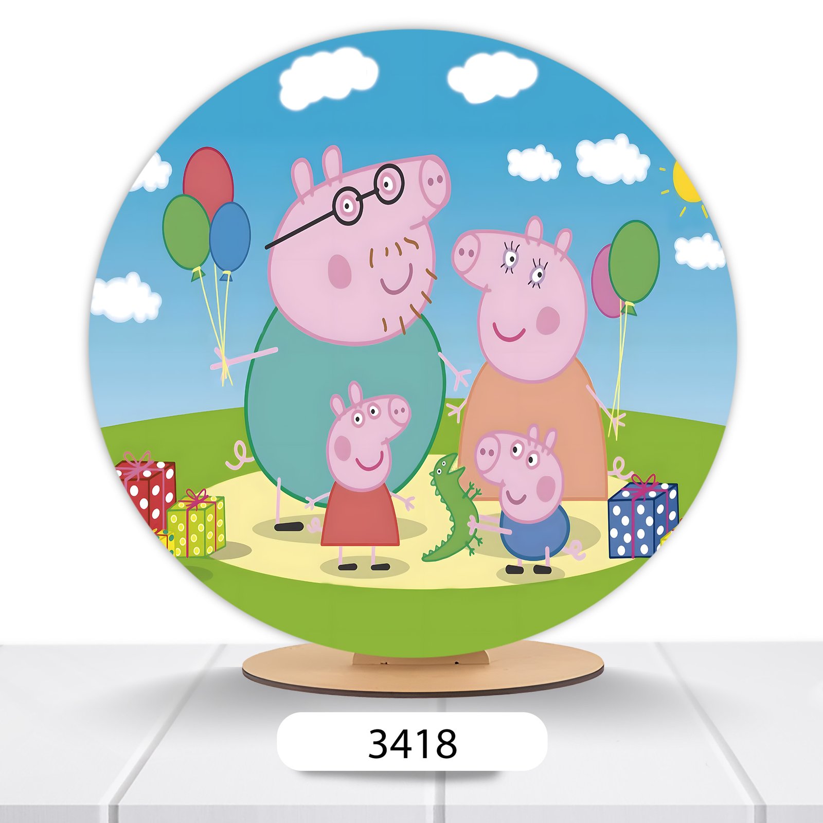 Painel Redondo Peppa Pig 50x50cm - Imagem 12