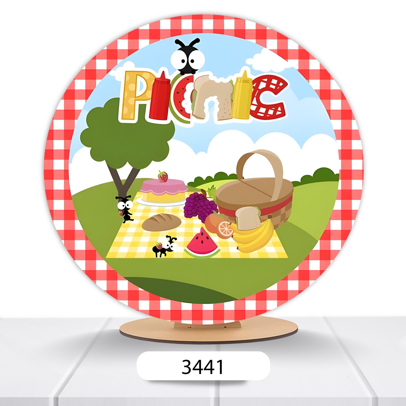 Painel Redondo Picnic 50x50cm - Imagem 2