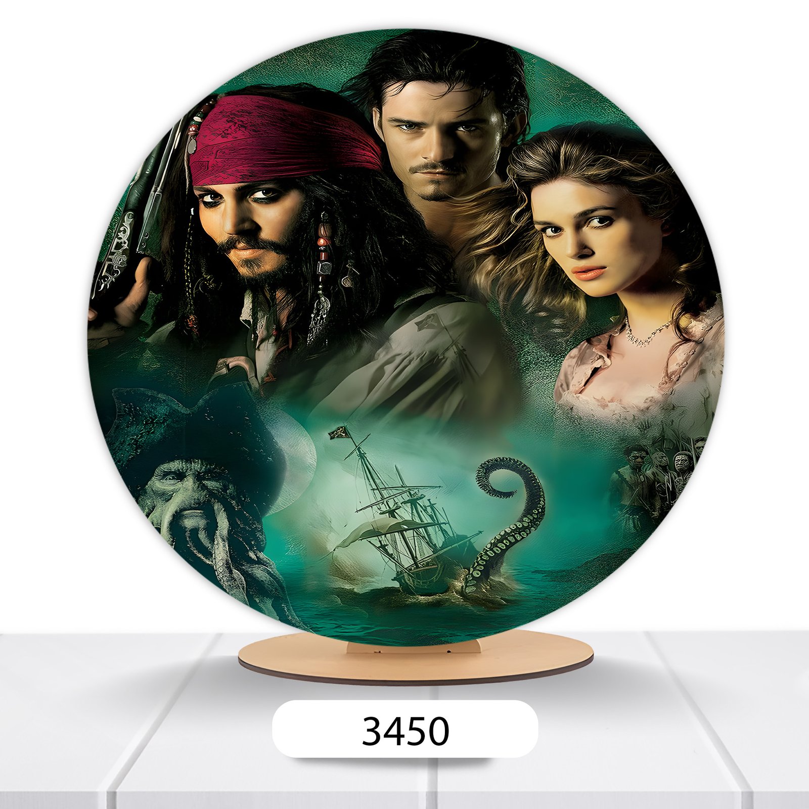 Painel Redondo Piratas Do Caribe 50x50cm