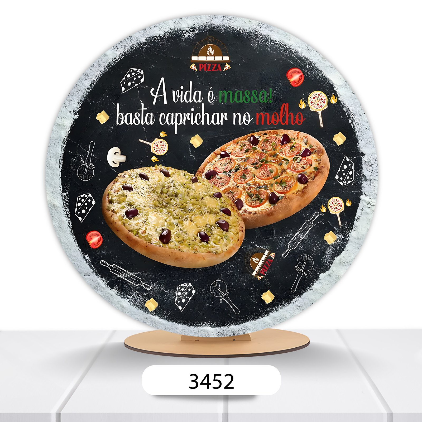 Painel Redondo Pizza 50x50cm - Imagem 2