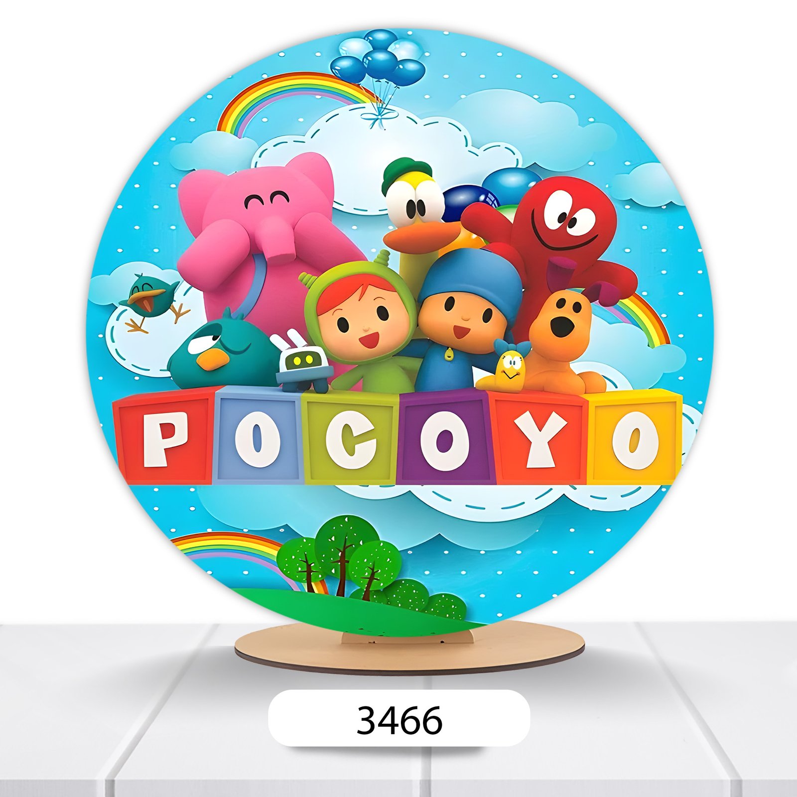 Painel Redondo pocoyo 50x50cm - Imagem 3