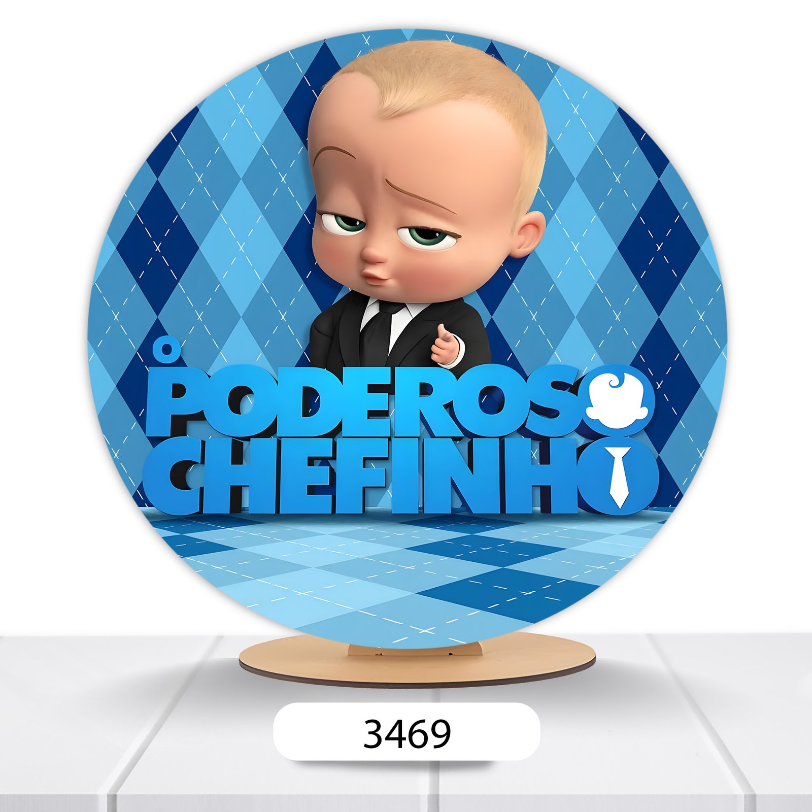 Painel Redondo O Poderoso Chefinho 50x50cm - Imagem 3