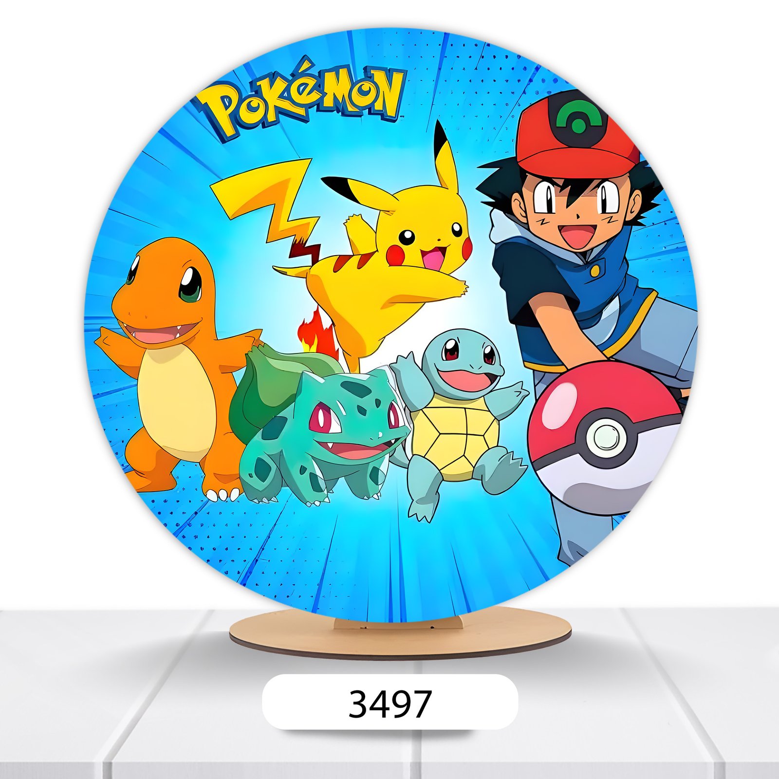 Painel Redondo Pokemon 50x50cm - Imagem 7