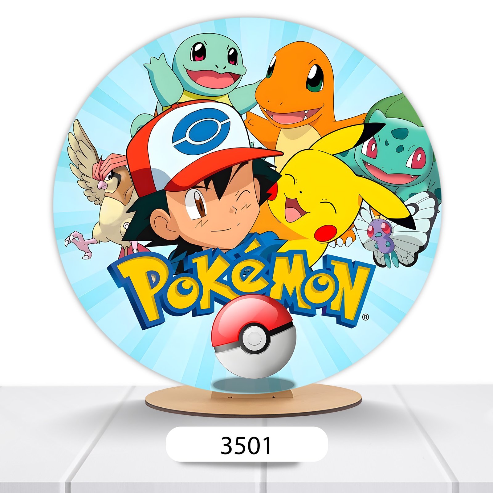 Painel Redondo Pokemon 50x50cm - Imagem 11