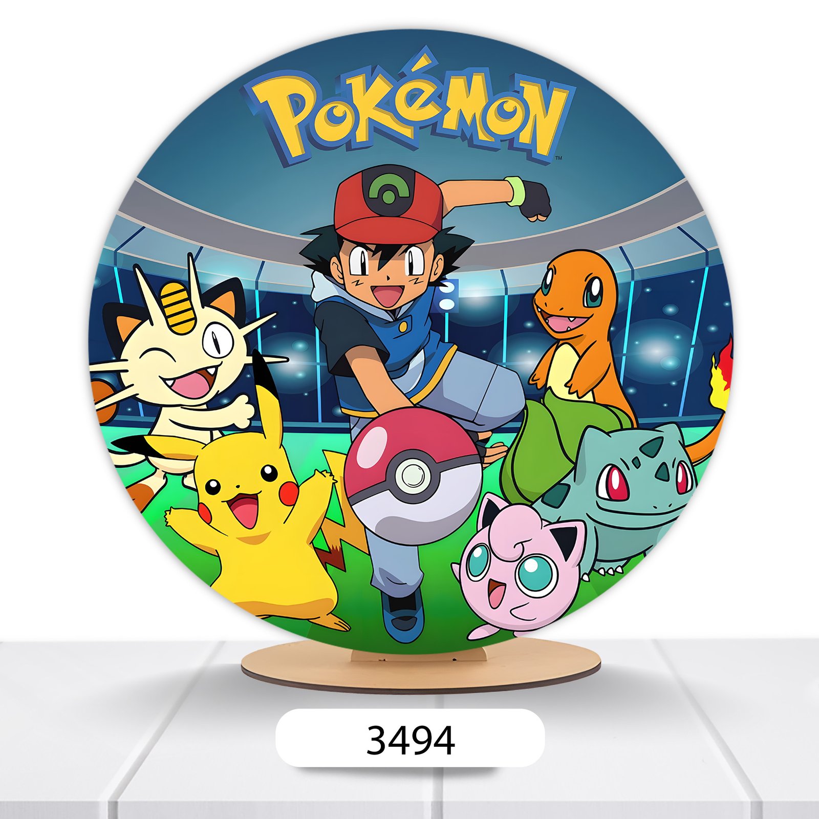 Painel Redondo Pokemon 50x50cm - Imagem 4