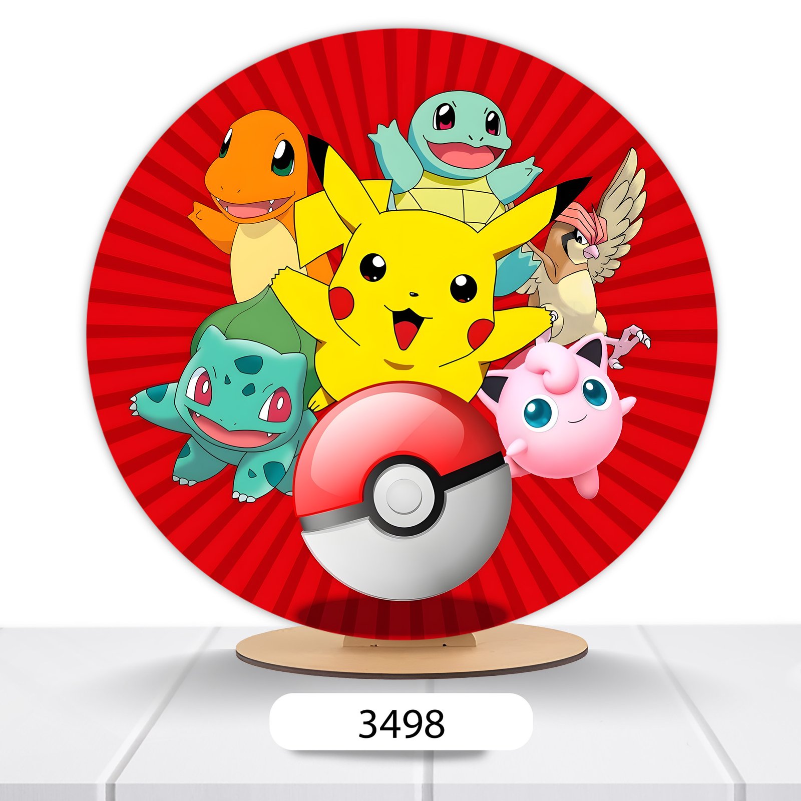Painel Redondo Pokemon 50x50cm - Imagem 8