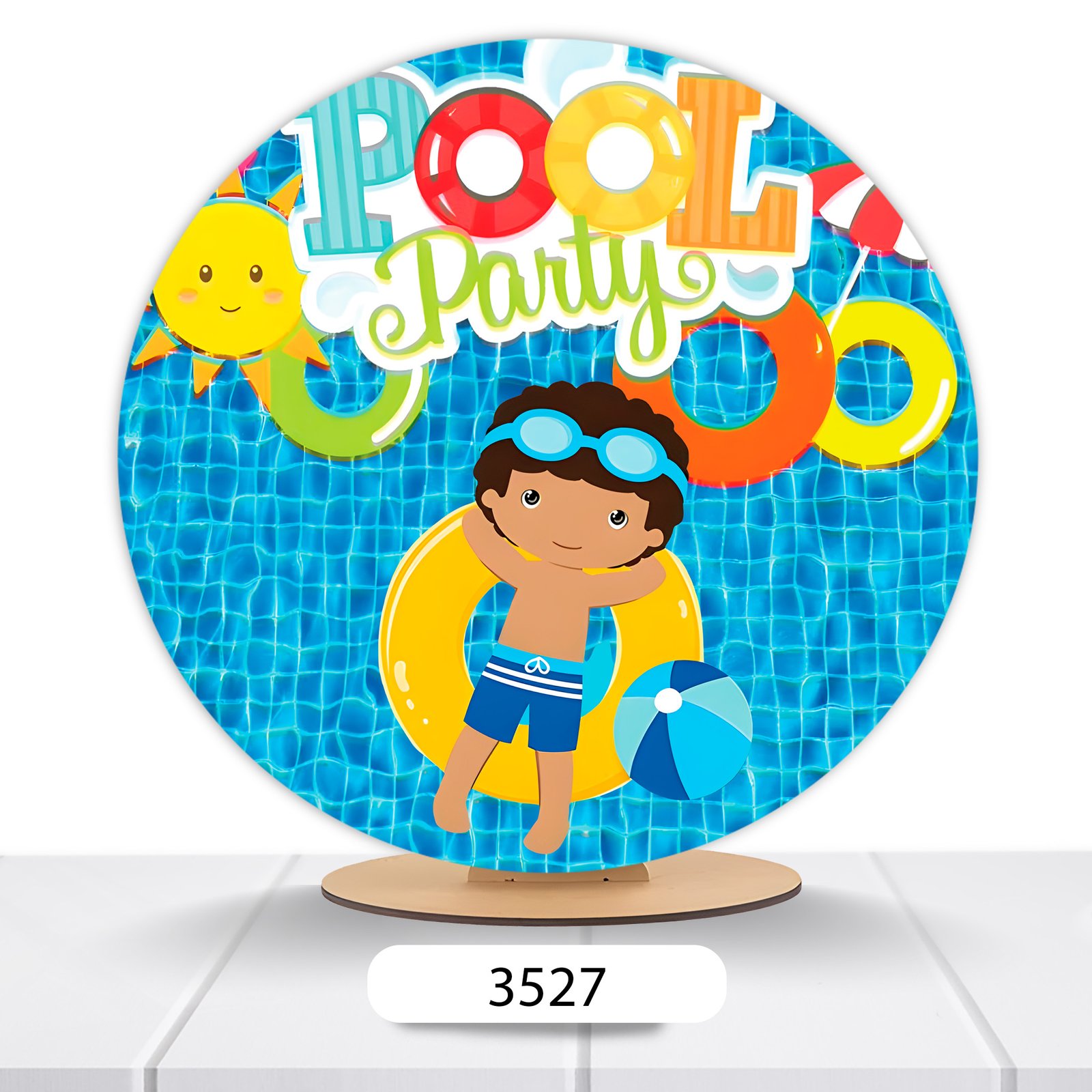 Painel Redondo Pool Party 50x50cm - Imagem 5