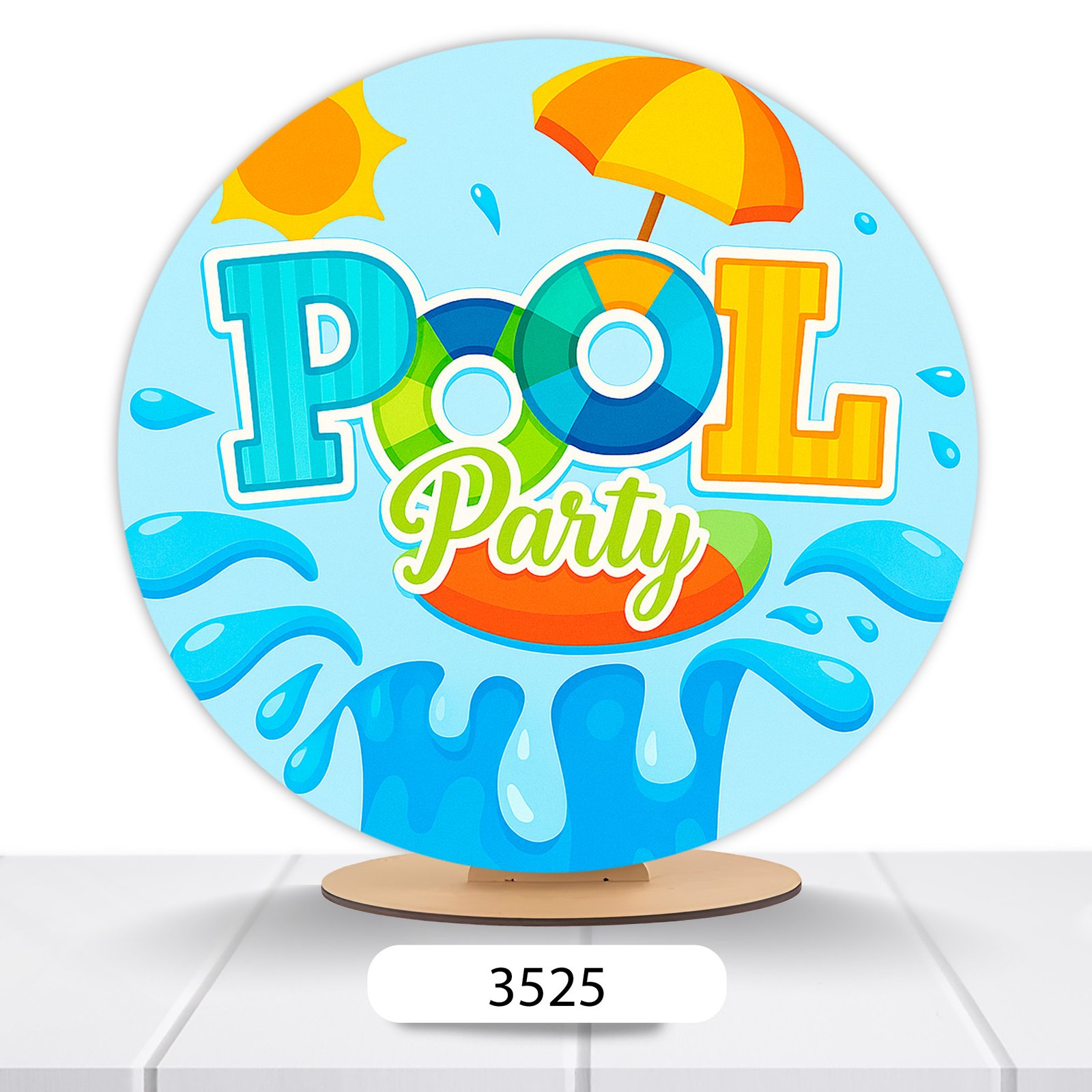 Painel Redondo Pool Party 50x50cm - Imagem 3