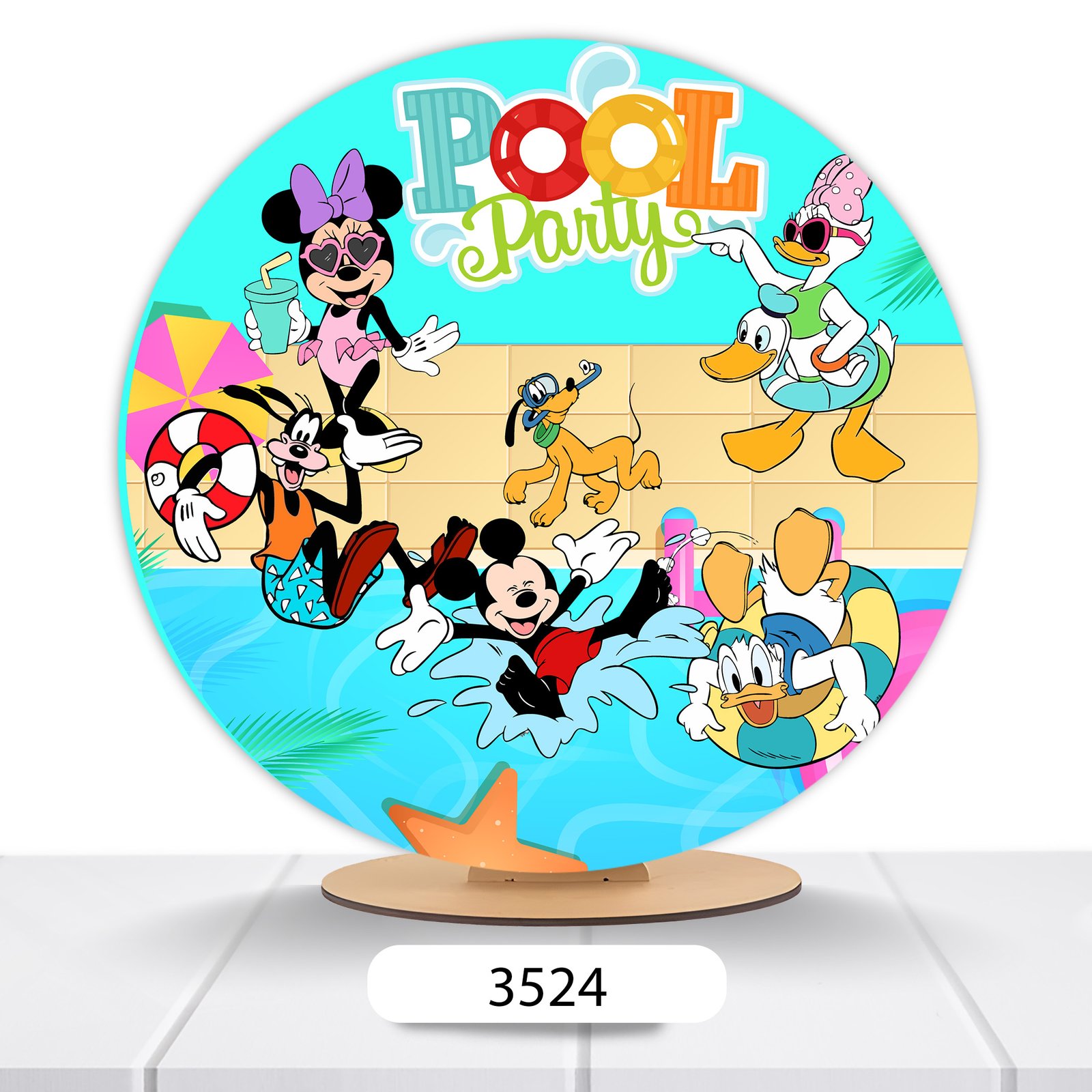 Painel Redondo Pool Party 50x50cm - Imagem 2