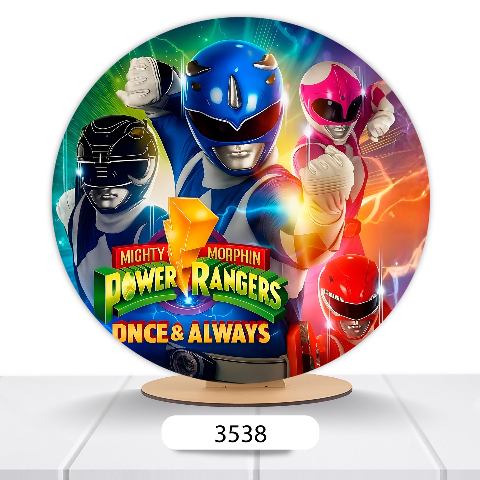 Painel Redondo Power Rangers 50x50cm - Imagem 2